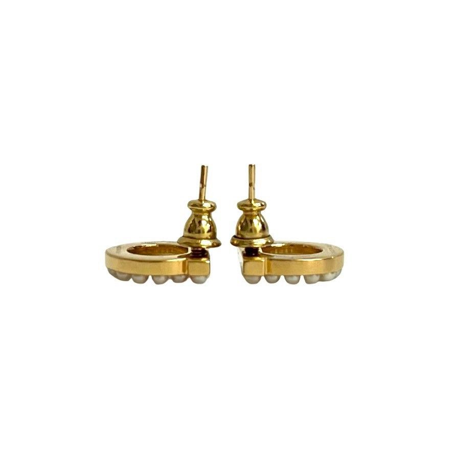 Salvatore Ferragamo Salvatore Ferragamo Salvatore Ferragamo Gancini Pearl Crystal Earrings Metal Earrings DUTY FREE for USA Size ONE SIZE - 5 Thumbnail