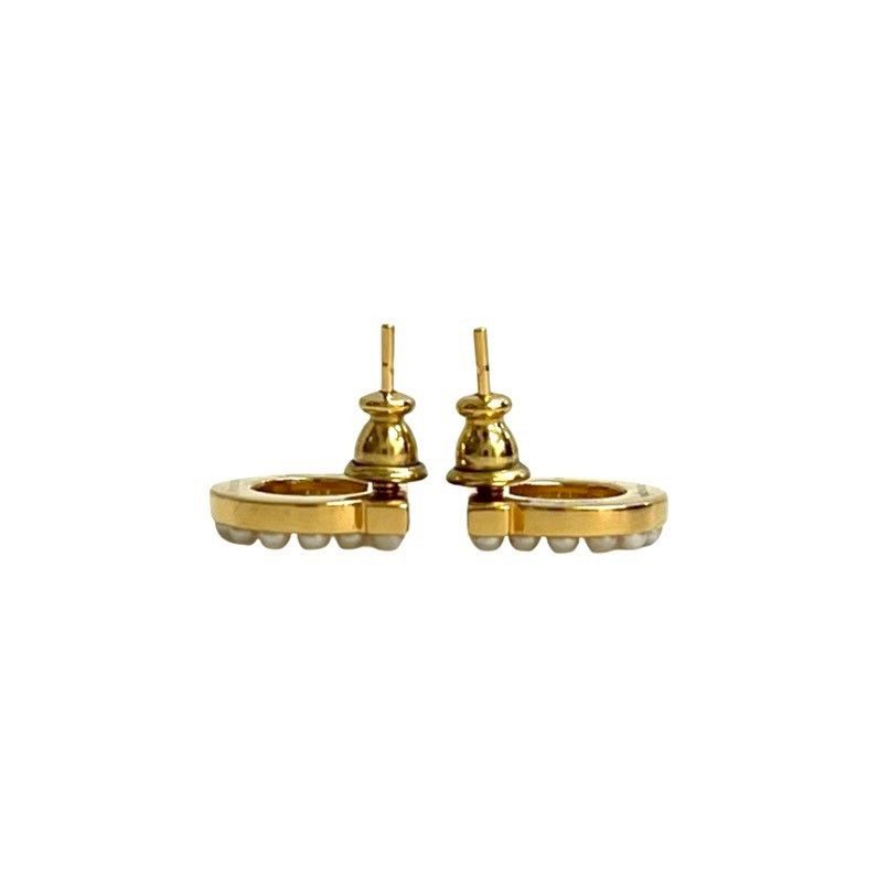 Salvatore Ferragamo Salvatore Ferragamo Salvatore Ferragamo Gancini Pearl Crystal Earrings Metal Earrings DUTY FREE for USA Size ONE SIZE - 4 Thumbnail