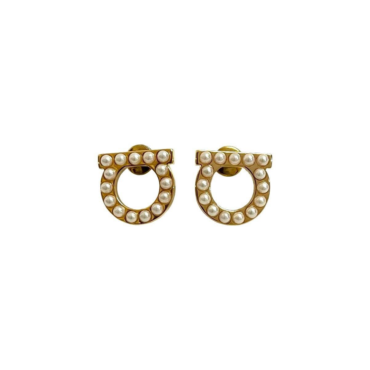 Salvatore Ferragamo Salvatore Ferragamo Salvatore Ferragamo Gancini Pearl Crystal Earrings Metal Earrings DUTY FREE for USA Size ONE SIZE - 6 Thumbnail
