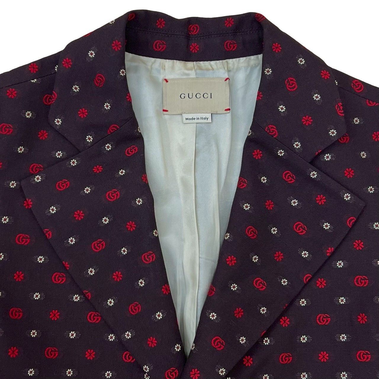 Gucci Gucci Gucci GG Flower Wool Cotton Tailored Jacket Textile Outerwear DUTY FREE for USA Size ONE SIZE - 4 Thumbnail