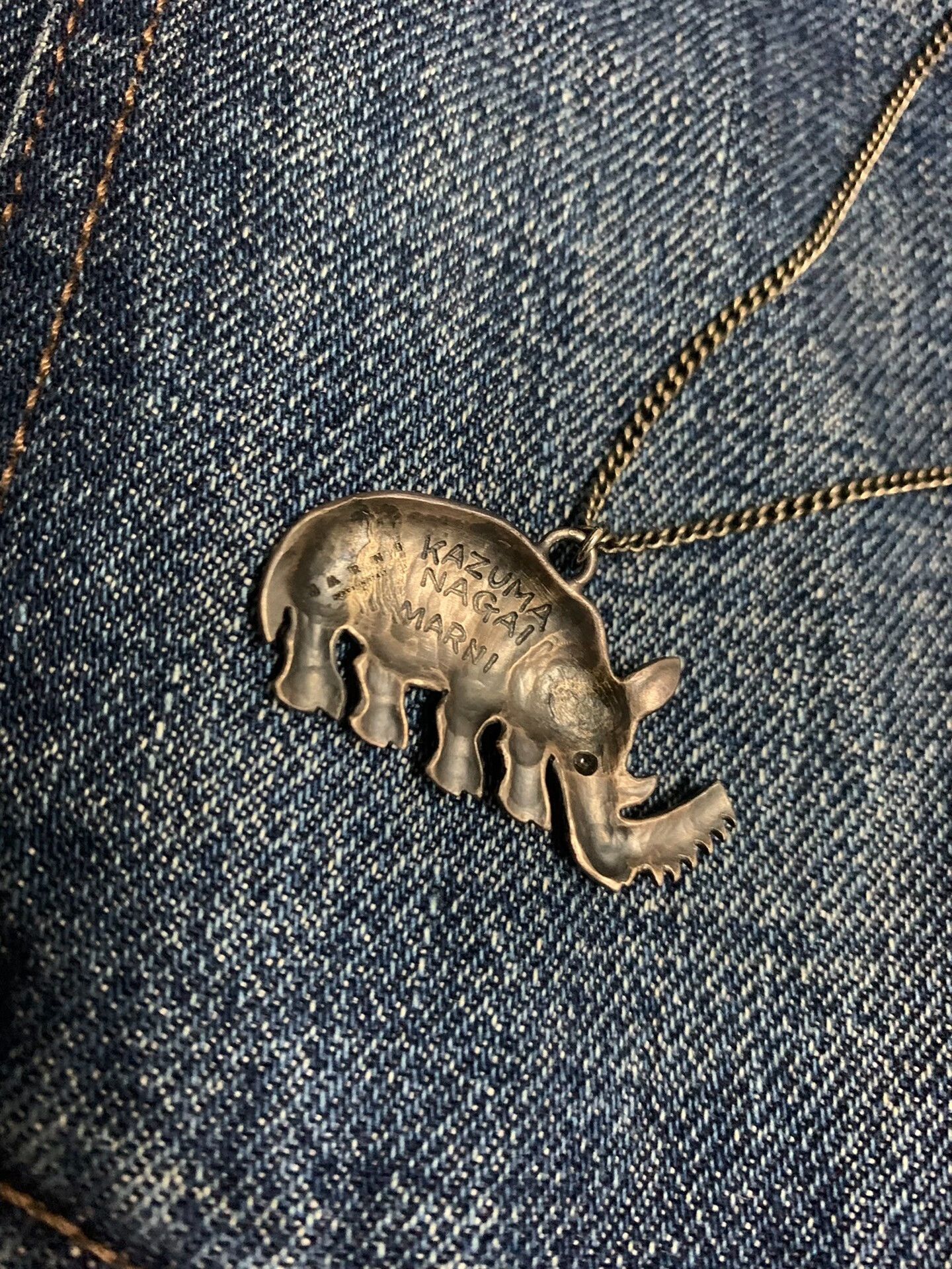 Marni Marni Rhinoceros Necklace Pendant with Jagged Edge Size ONE SIZE - 2 Thumbnail