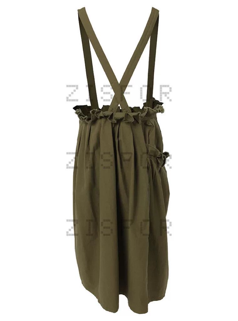 Y's Olive Green Asymmetrical Strap Skirt Size 24" / US 00 / IT 34 - 2 Thumbnail