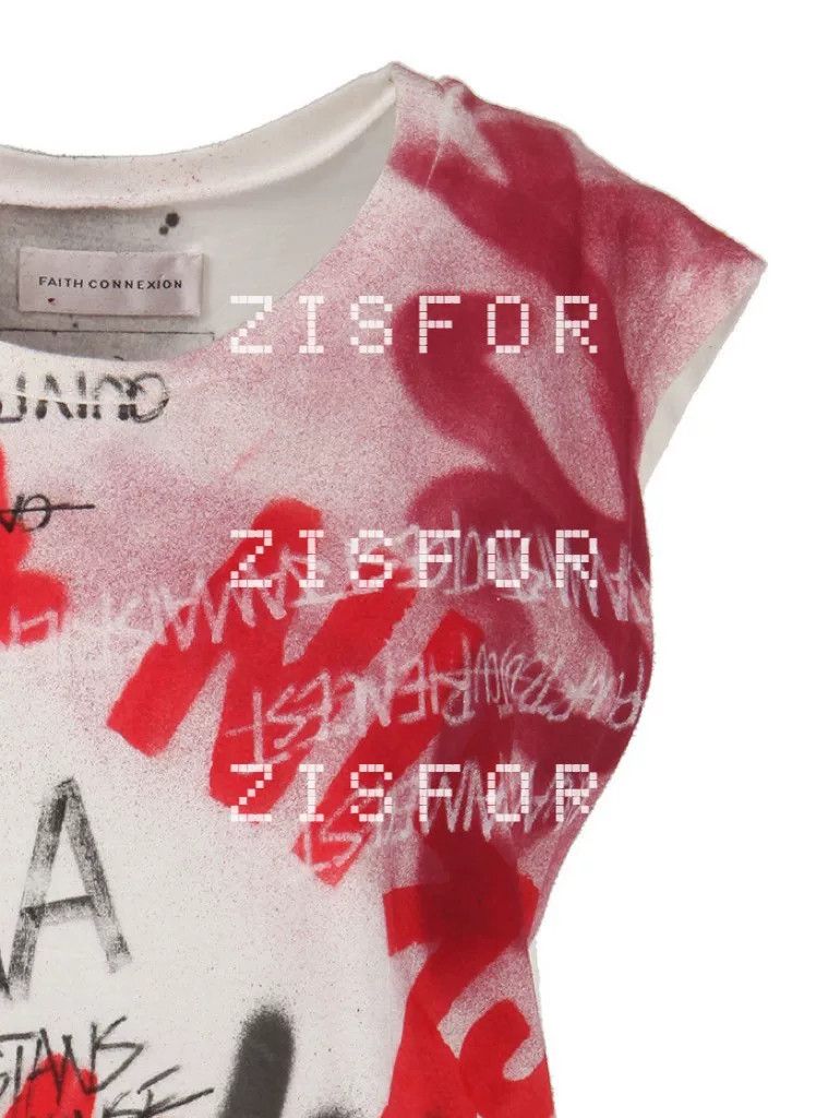 Faith Connexion Faith Connexion Graffiti Sleeveless T-Shirt Size S / US 4 / IT 40 - 3 Thumbnail