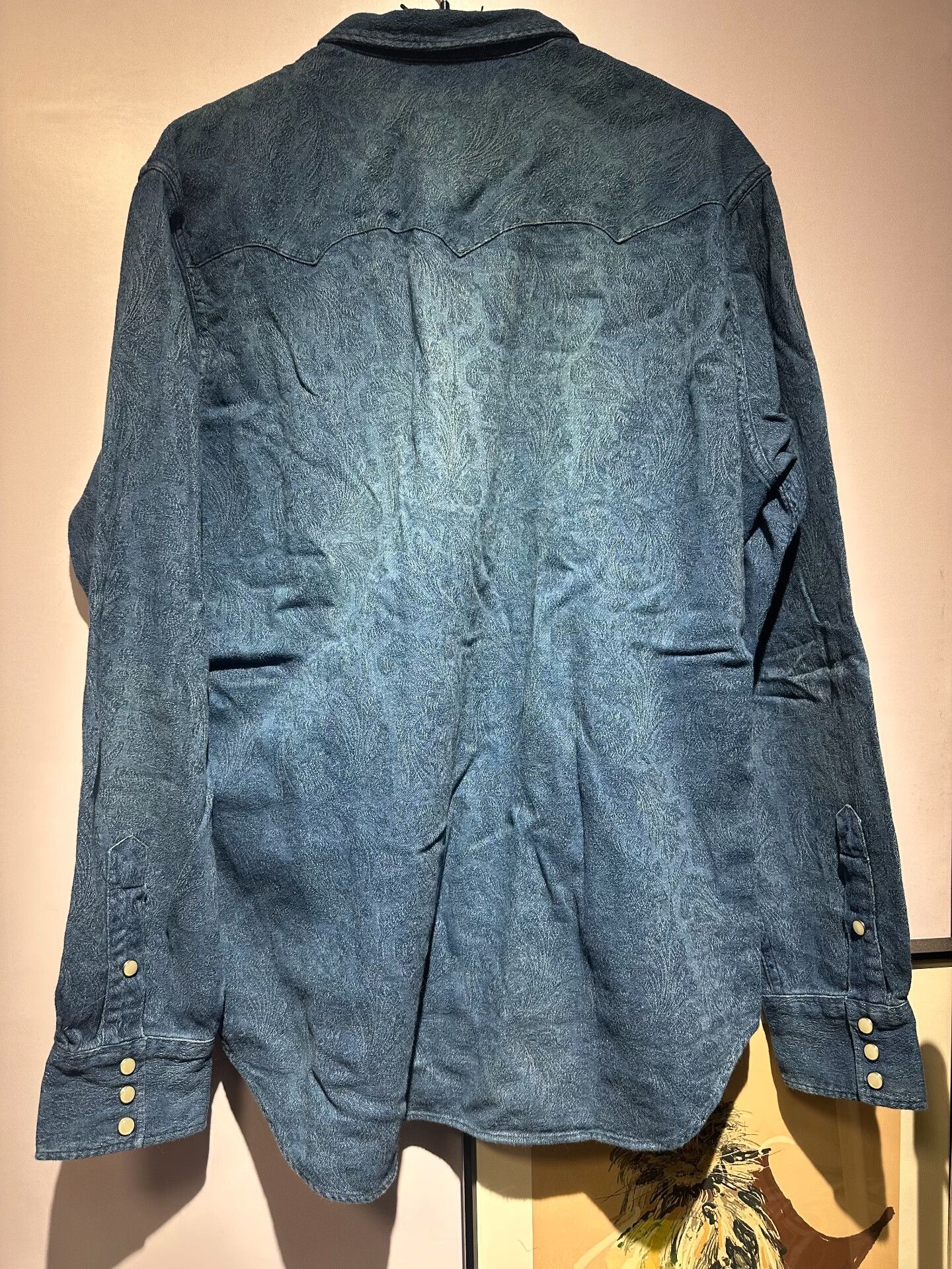 RRL Ralph Lauren RRL Dark Pattern Indigo Dyed Shirt Size US XL / EU 56 / 4 - 2 Thumbnail