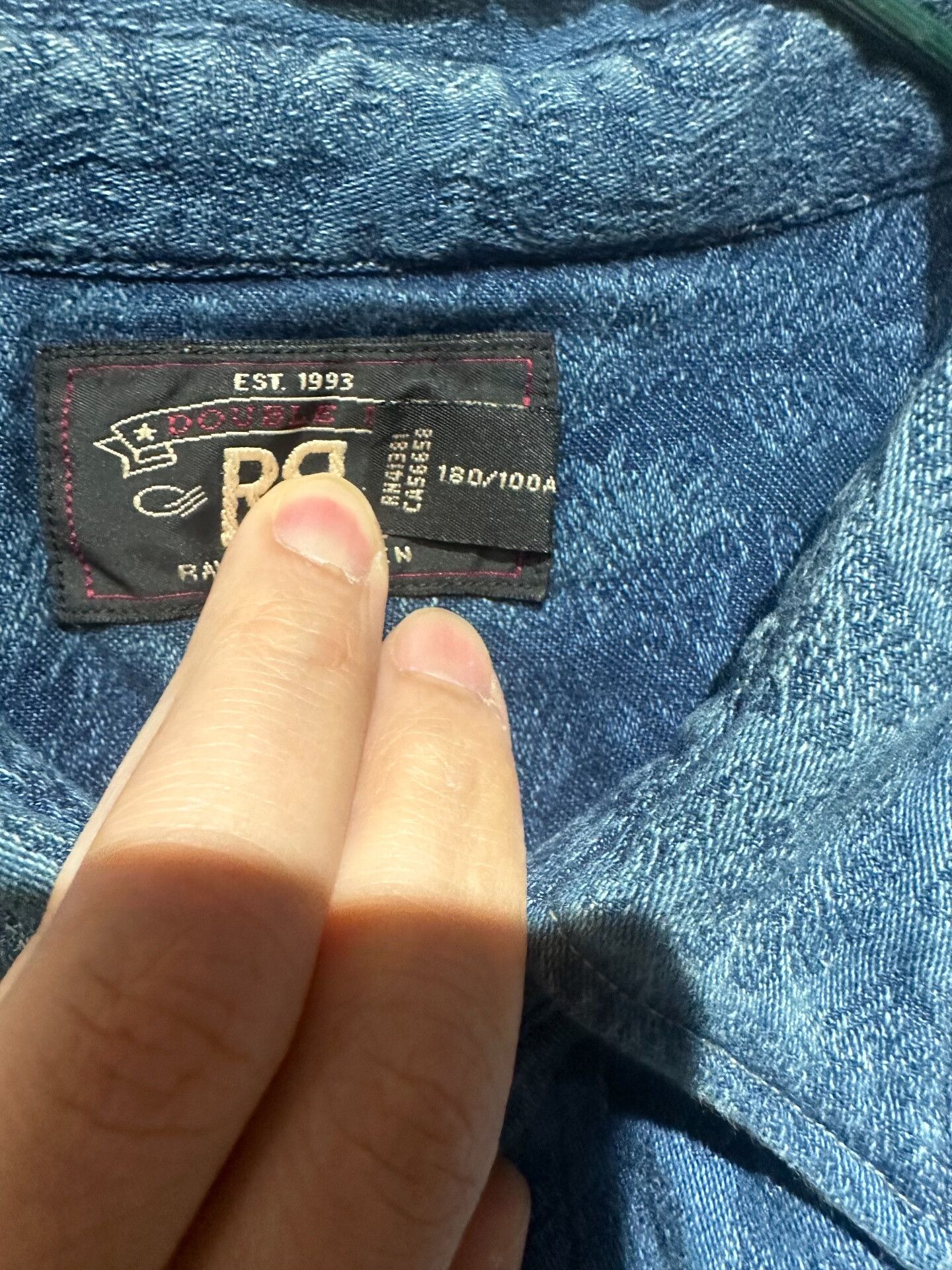 RRL Ralph Lauren RRL Dark Pattern Indigo Dyed Shirt Size US XL / EU 56 / 4 - 6 Thumbnail