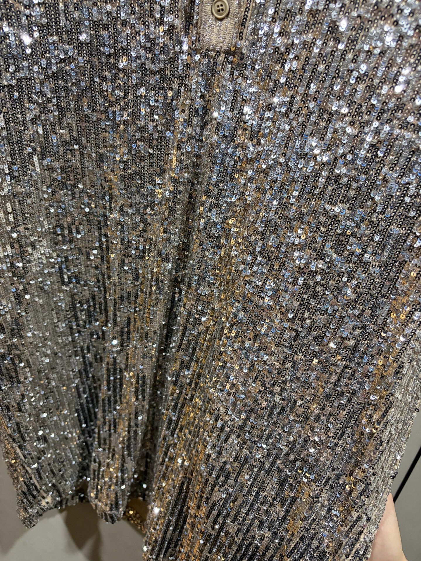 Saint Laurent Paris Saint Laurent Champagne Gold Sequin Top Size L / US 10 / IT 46 - 3 Thumbnail