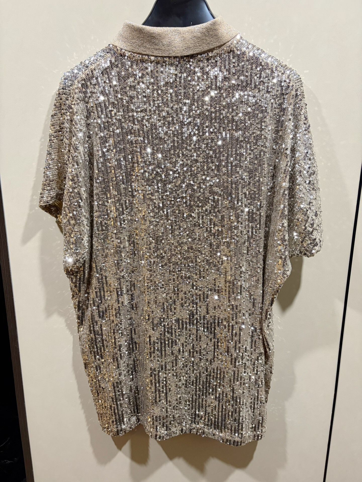 Saint Laurent Paris Saint Laurent Champagne Gold Sequin Top Size L / US 10 / IT 46 - 2 Thumbnail