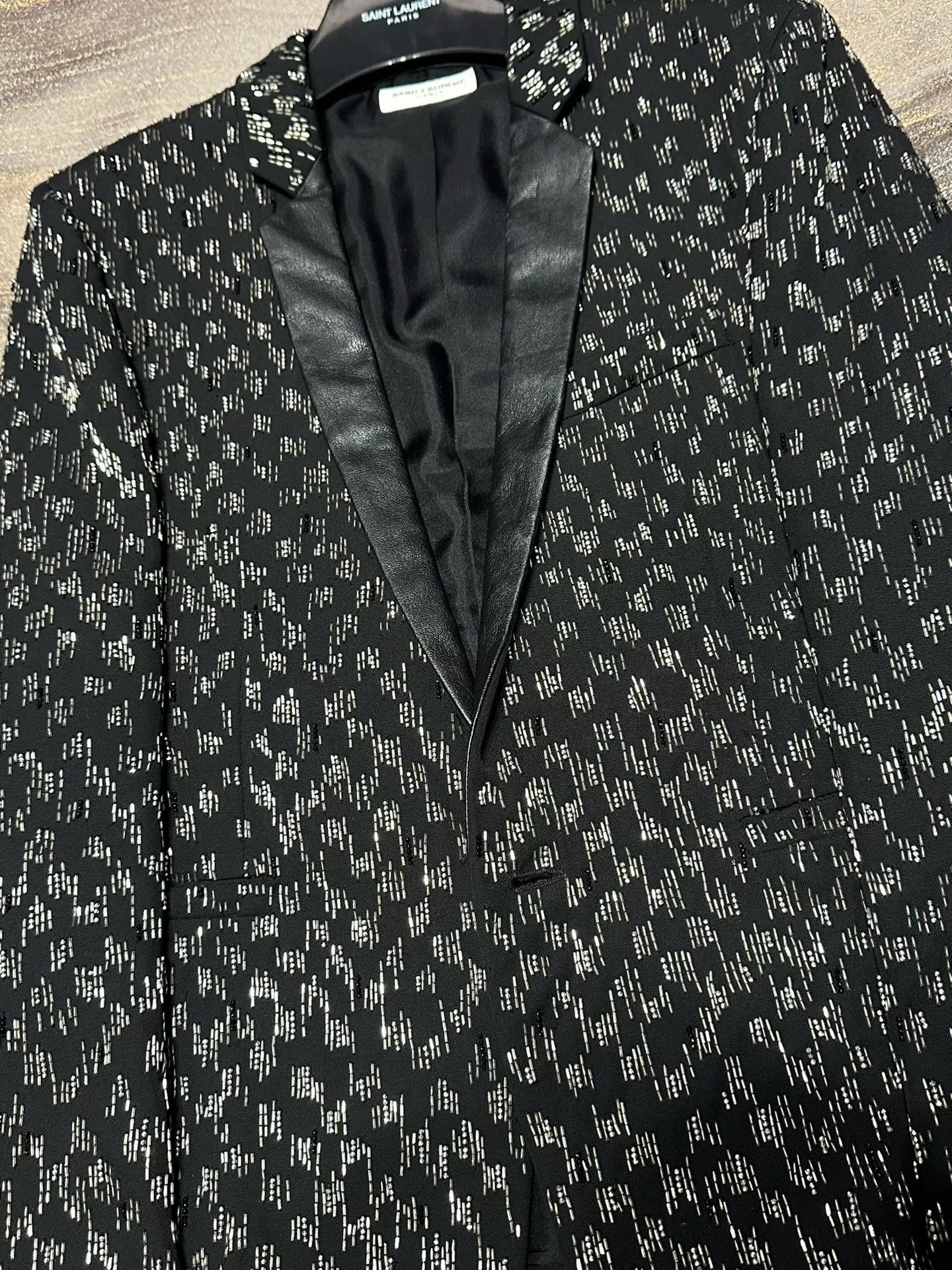 Saint Laurent Paris Saint Laurent Black Houndstooth Embroidered Jacket Size US M / EU 48-50 / 2 - 3 Thumbnail