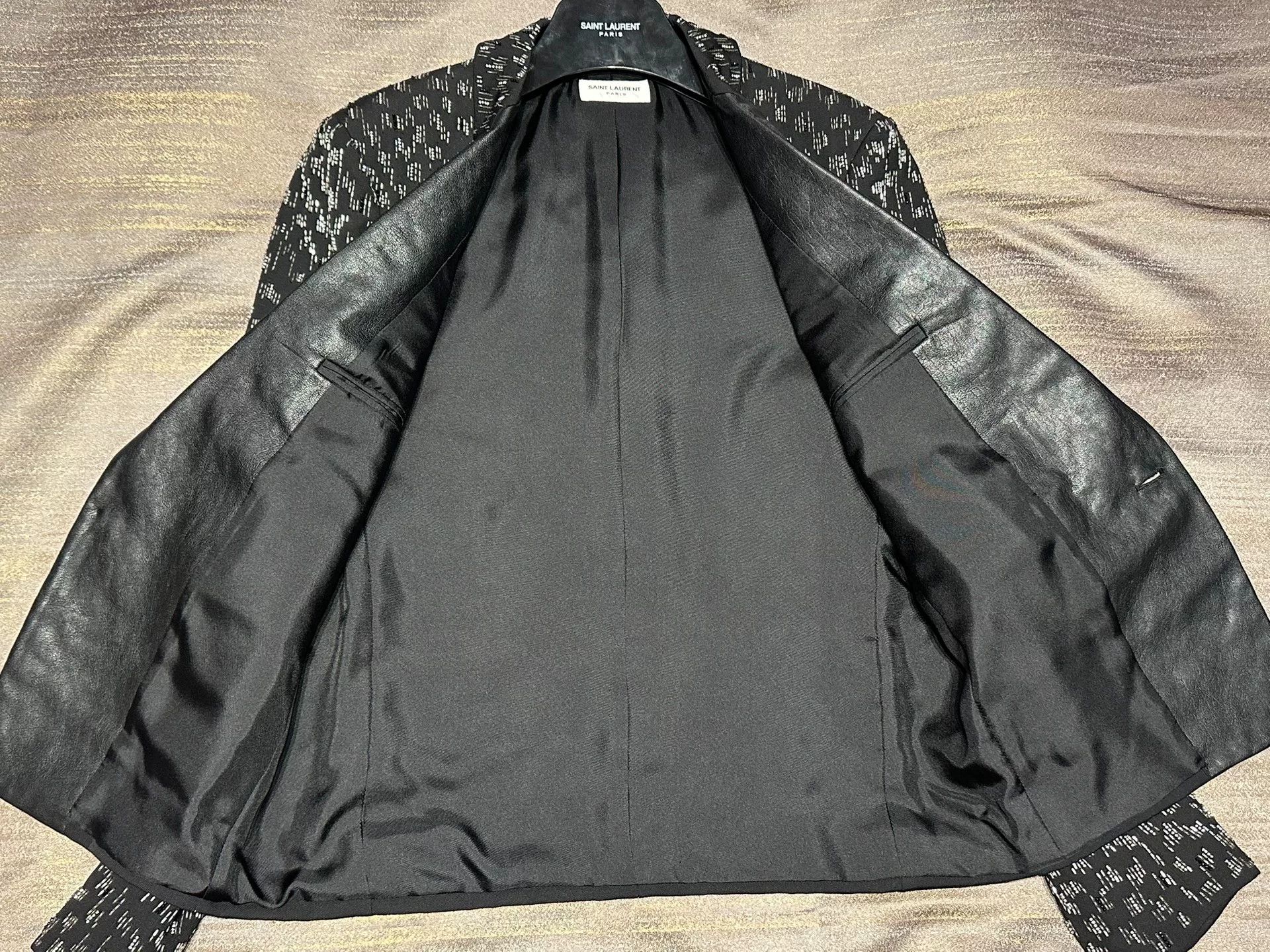 Saint Laurent Paris Saint Laurent Black Houndstooth Embroidered Jacket Size US M / EU 48-50 / 2 - 4 Thumbnail