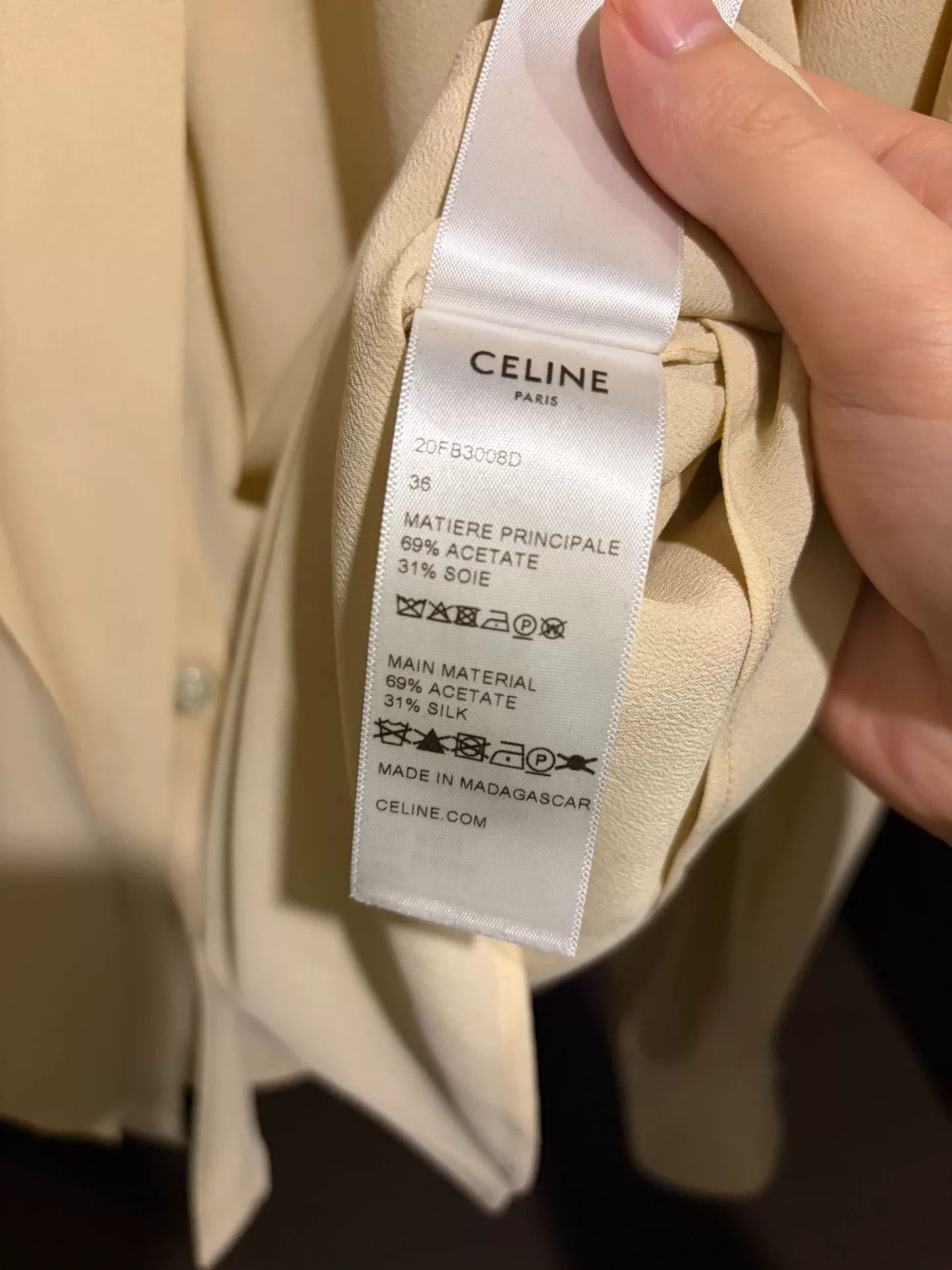 Celine Celine Beige Silk Shirt Size 36 Size XS / US 0-2 / IT 36-38 - 4 Thumbnail