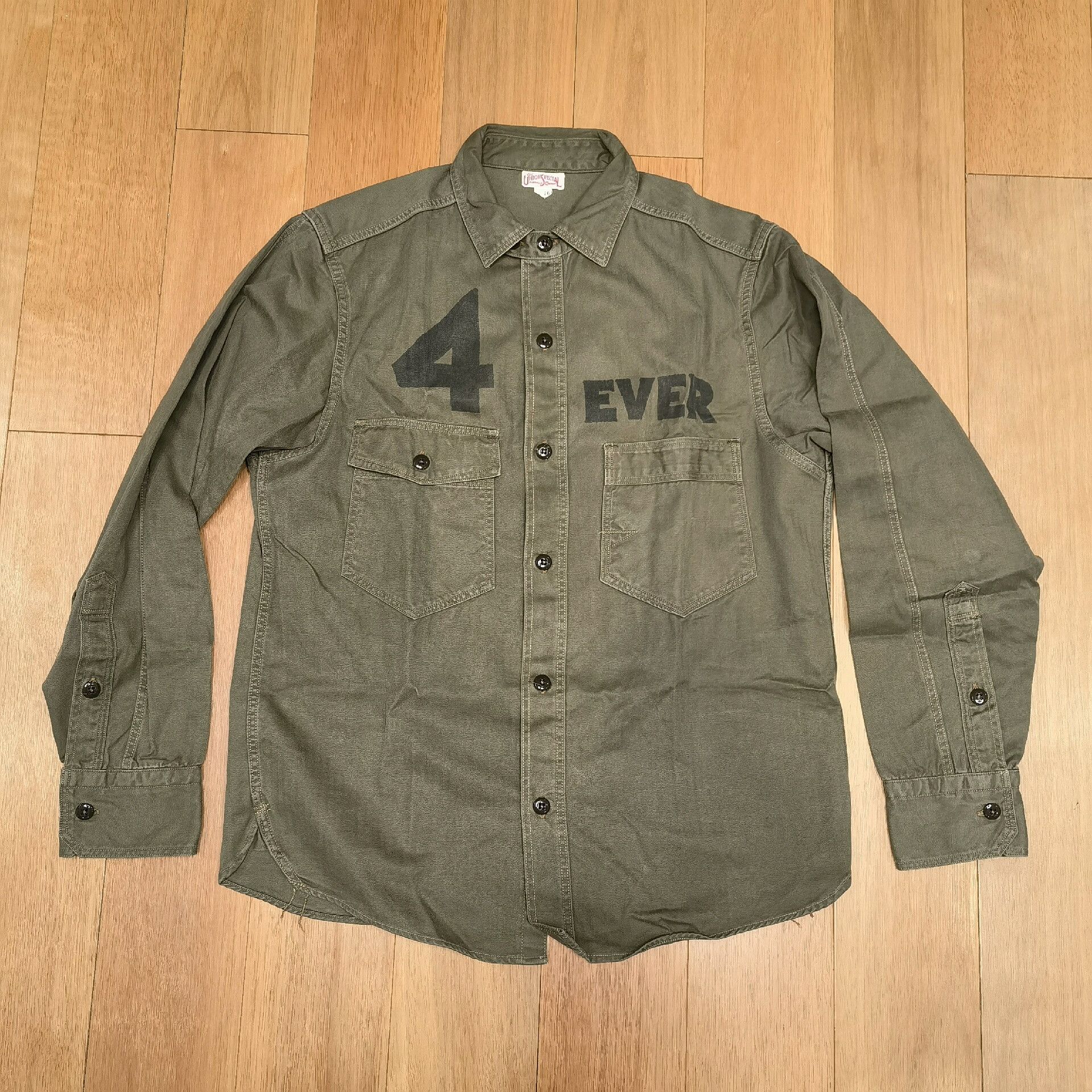 Freewheelers Vintage Frontry Spec Olive Green Shirt Size US L / EU 52-54 / 3 - 8 Thumbnail