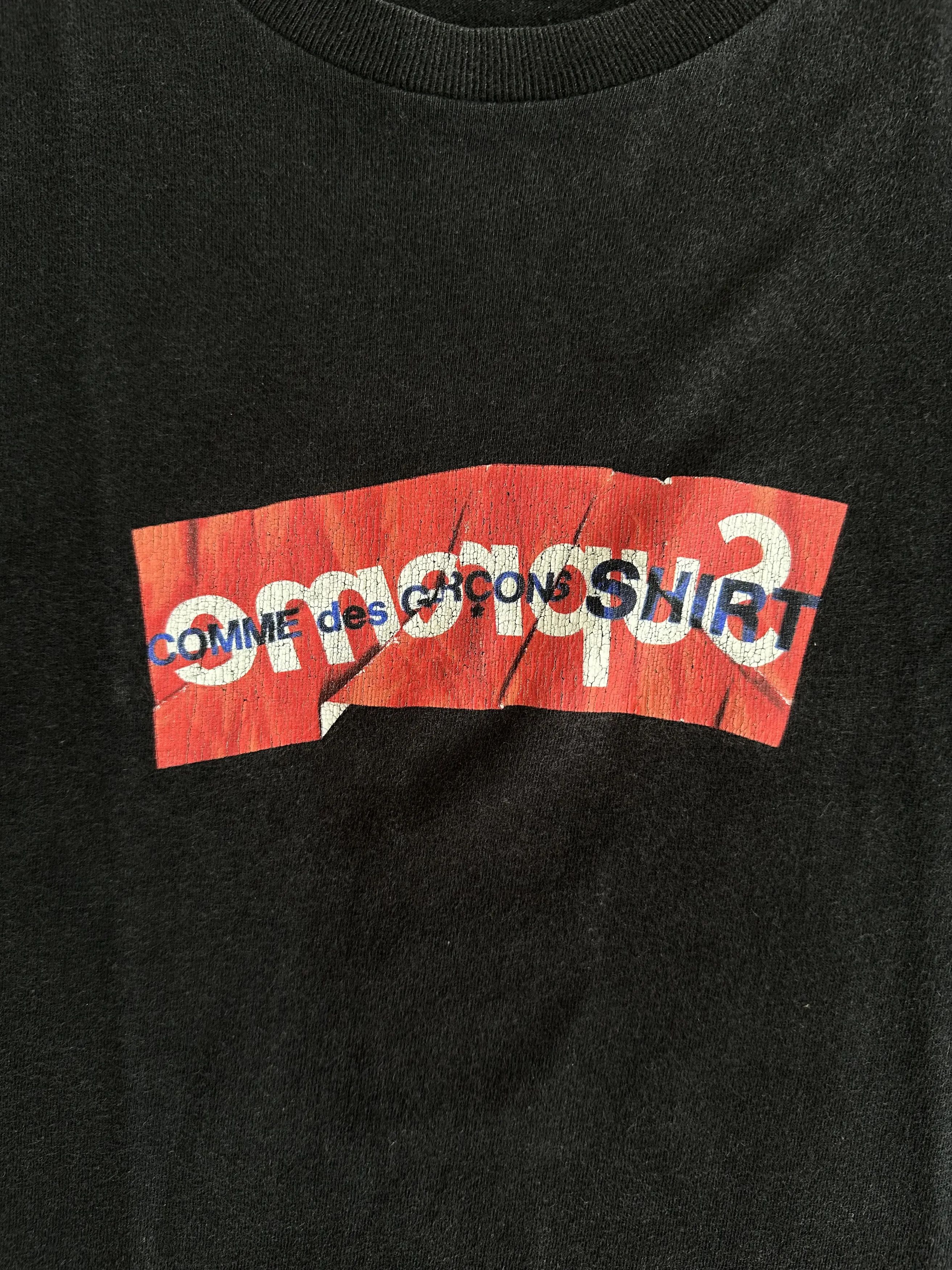 Comme des Garcons COMME des GARCONS SHIRT × SUPREME 17SS Box Logo Tee Black M Size US M / EU 48-50 / 2 - 2 Thumbnail