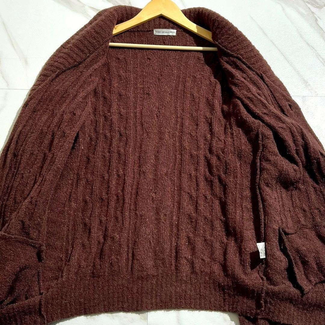 Issey Miyake ISSEY MIYAKE MEN Cable knit cardigan Brown Size L Size US L / EU 52-54 / 3 - 3 Thumbnail