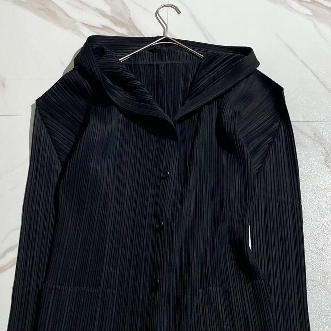 Issey Miyake ISSEY MIYAKE PLEATS PLEASE long Hooded coat Black Size 3 Size US L / EU 52-54 / 3 - 5 Thumbnail