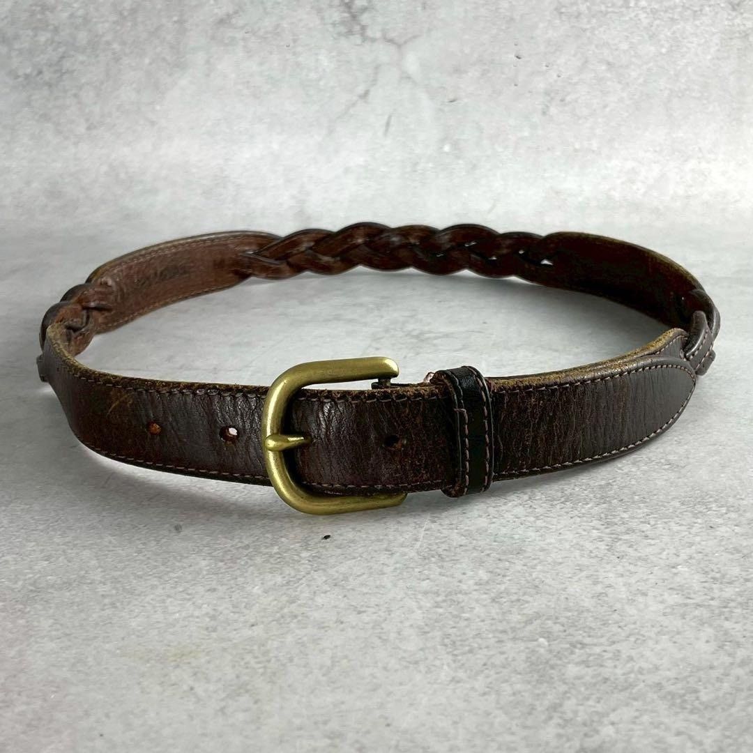 Issey Miyake ISSEY MIYAKE Leather Braiding Belt Brown Size ONE SIZE - 3 Thumbnail