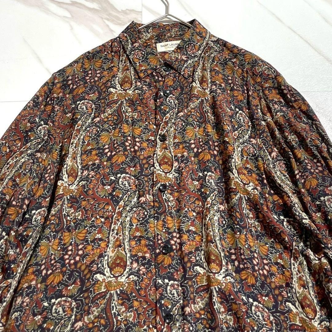Saint Laurent Paris SAINT LAURENT PARIS Paisley Long Sleeve Shirt Rayon Size L Size US L / EU 52-54 / 3 - 5 Thumbnail
