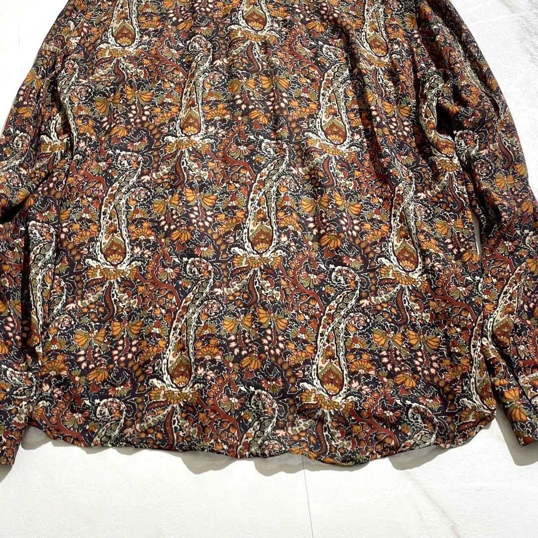 Saint Laurent Paris SAINT LAURENT PARIS Paisley Long Sleeve Shirt Rayon Size L Size US L / EU 52-54 / 3 - 8 Thumbnail