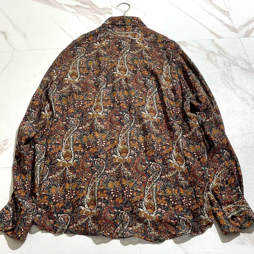 Saint Laurent Paris SAINT LAURENT PARIS Paisley Long Sleeve Shirt Rayon Size L Size US L / EU 52-54 / 3 - 4 Thumbnail