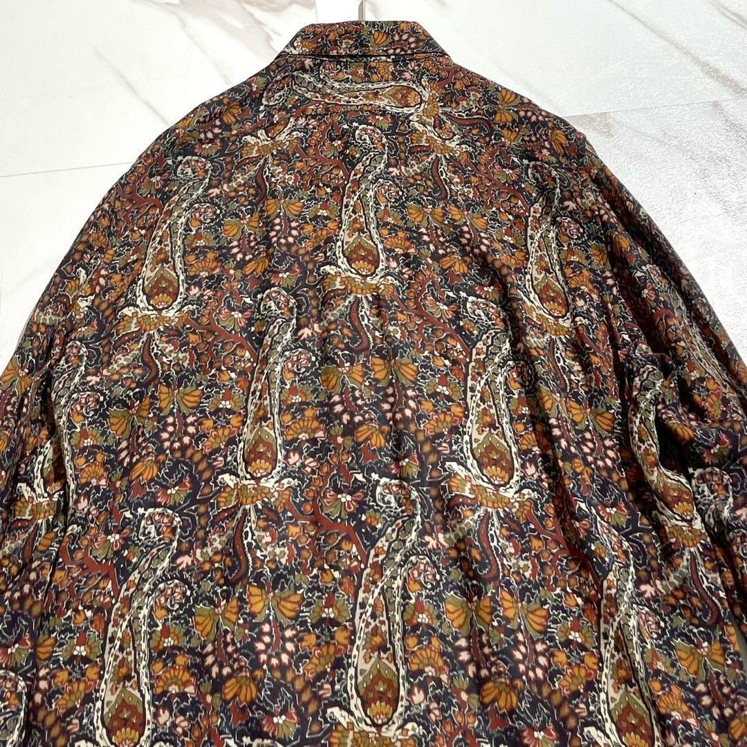 Saint Laurent Paris SAINT LAURENT PARIS Paisley Long Sleeve Shirt Rayon Size L Size US L / EU 52-54 / 3 - 7 Thumbnail