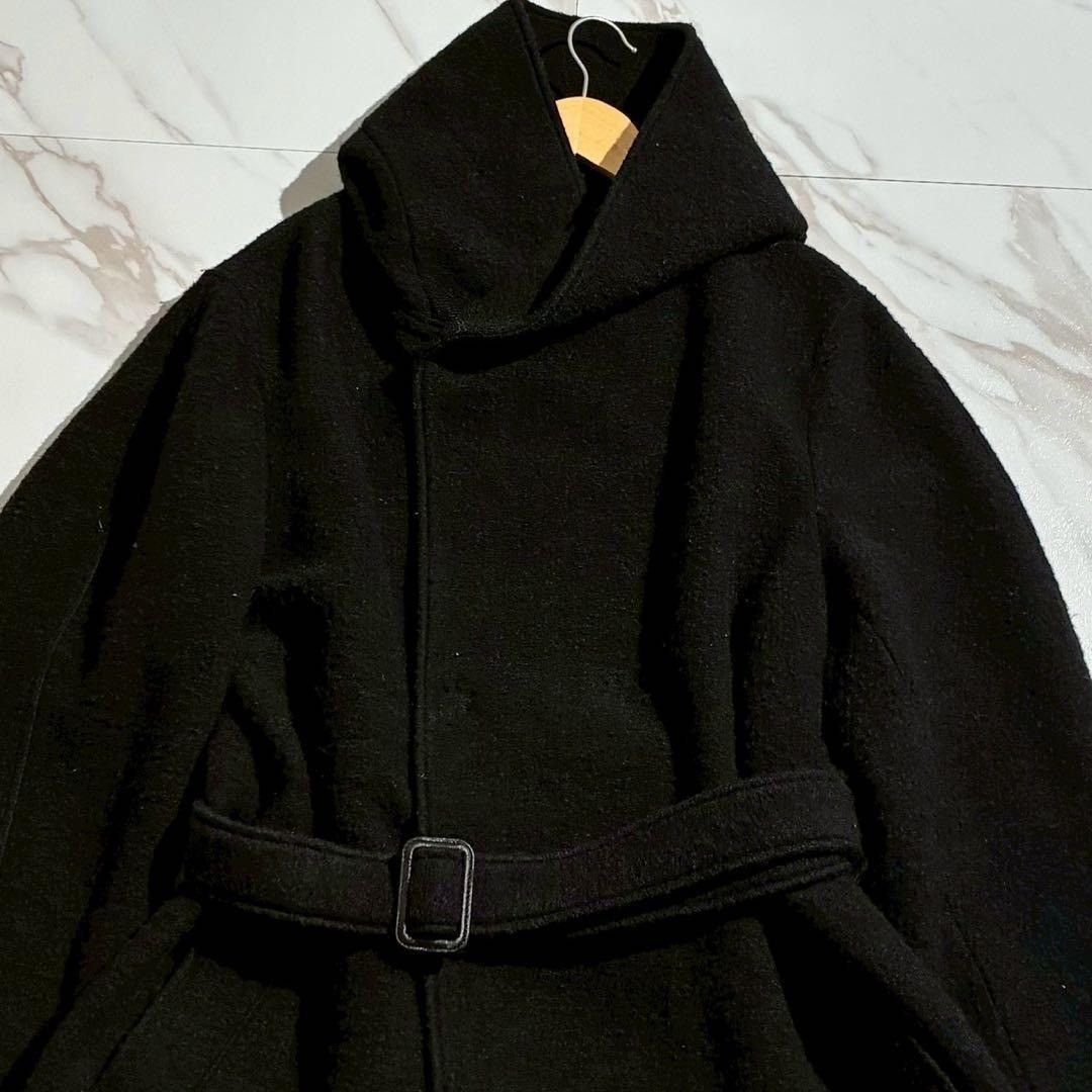 Yohji Yamamoto Yohji Yamamoto POUR HOMME 18AW Hooded Coat Wool Black Size L Size US L / EU 52-54 / 3 - 5 Thumbnail