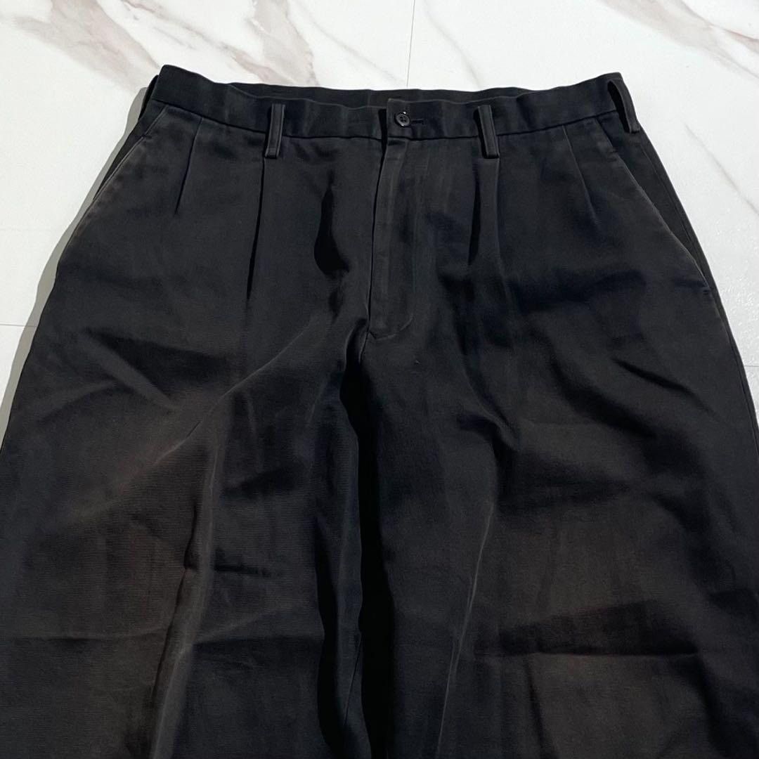 Yohji Yamamoto Y's for men Cotton Gabardine Wide Pants Black Size L Size US 32 / EU 48 - 4 Thumbnail