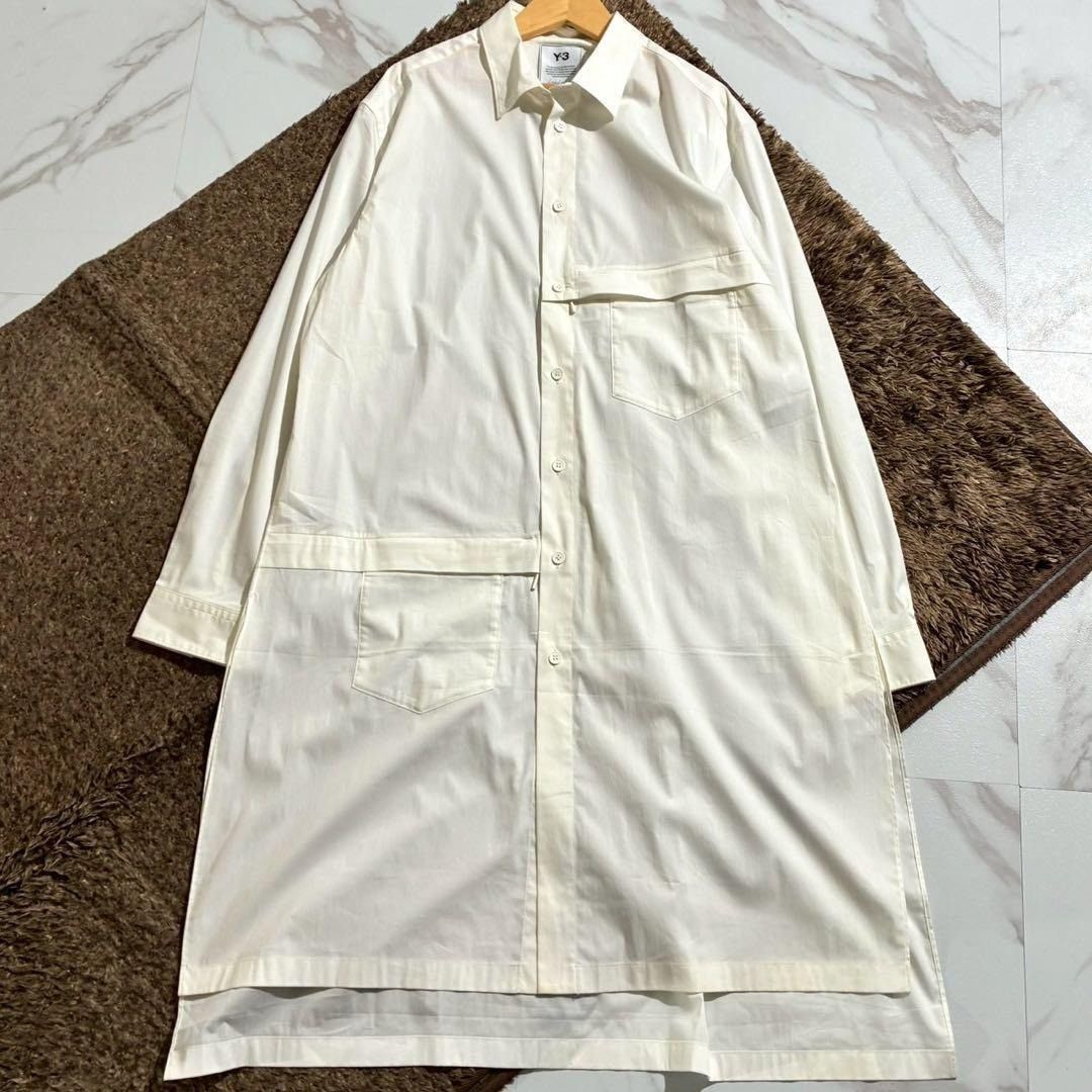 Y-3 Y-3 20AW Long shirt Asymmetry cotton White Size L Size US L / EU 52-54 / 3 - 3 Thumbnail