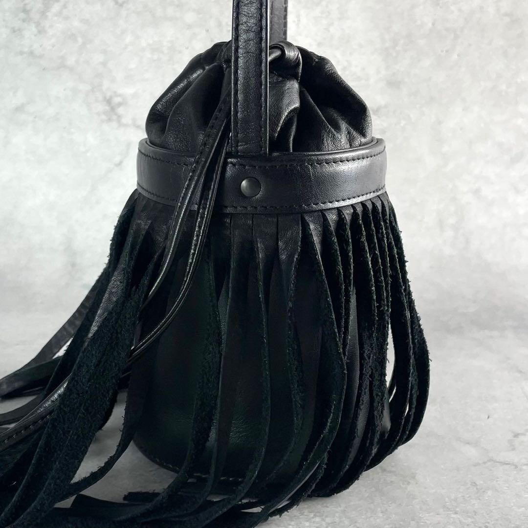 Yohji Yamamoto Yohji Yamamoto +NOIR 20SS Fringe Shoulder Bag Leather Black Size ONE SIZE - 6 Thumbnail