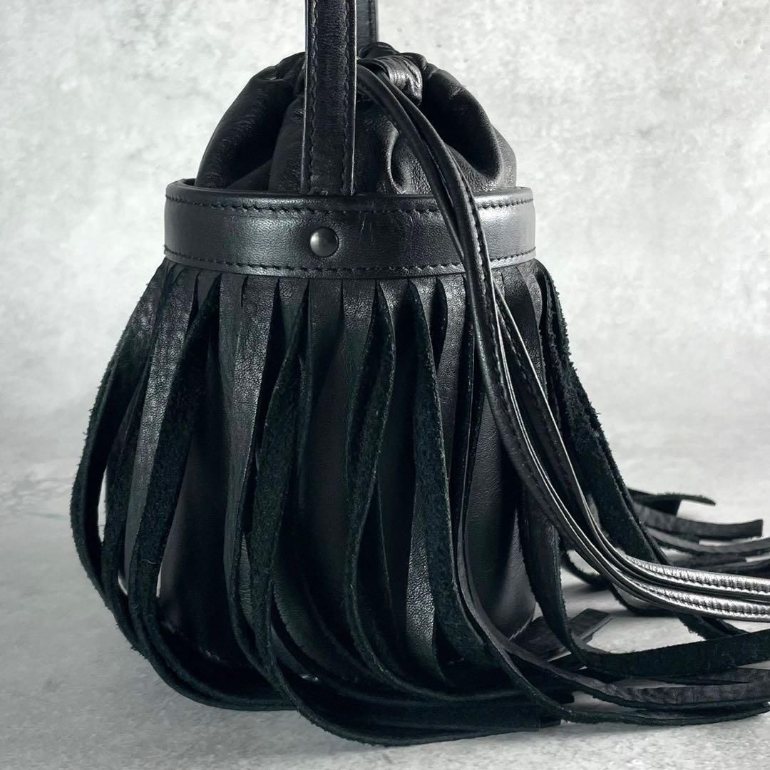 Yohji Yamamoto Yohji Yamamoto +NOIR 20SS Fringe Shoulder Bag Leather Black Size ONE SIZE - 5 Thumbnail