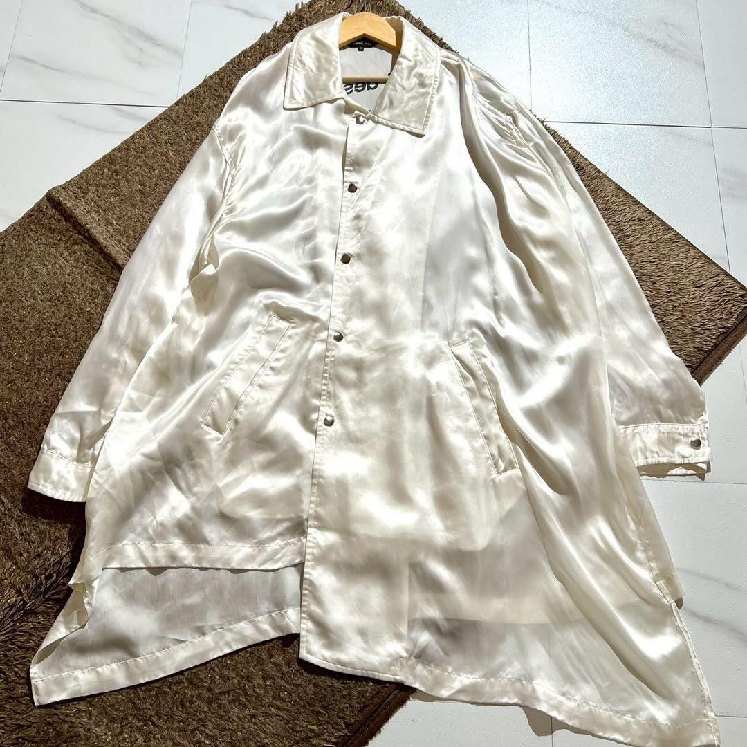 Comme des Garcons COMME des GARÇONS HOMME PLUS 22SS Asymmetrical Coat Cupra M Size US M / EU 48-50 / 2 - 3 Thumbnail
