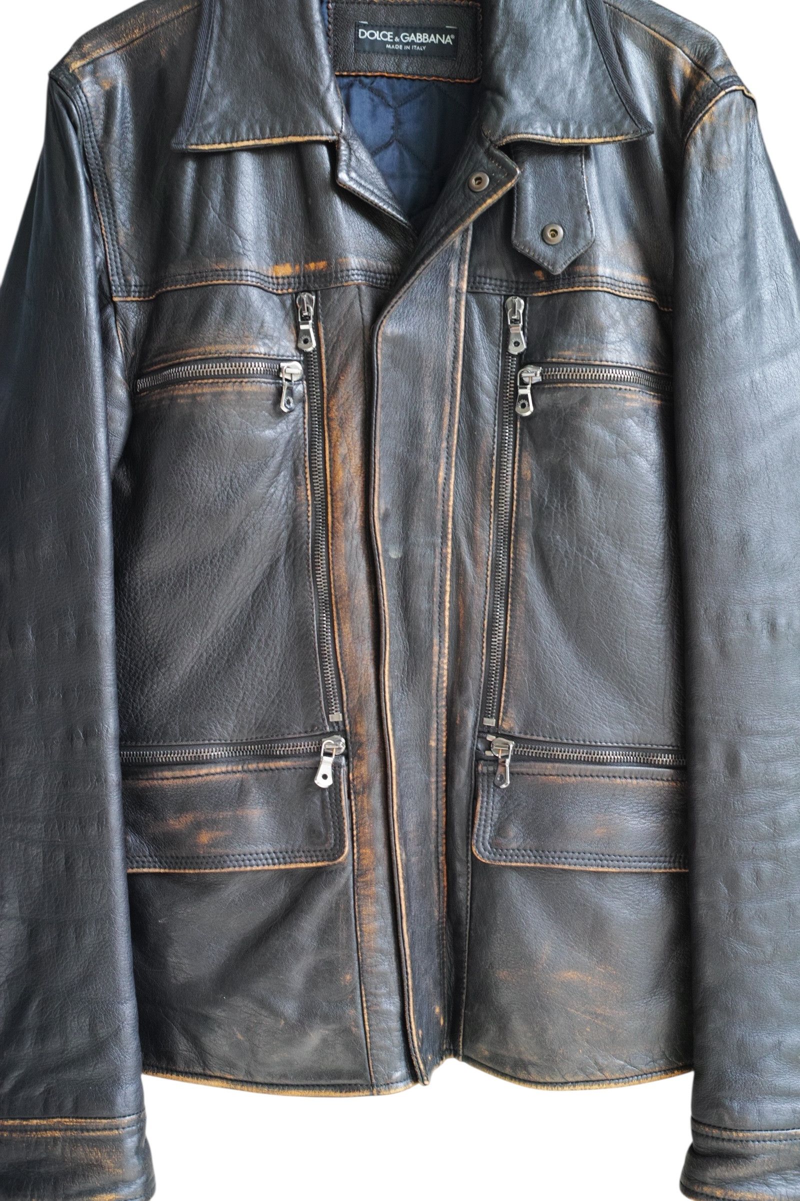 Dolce & Gabbana Dolce & Gabbana Lether Jacket brown size 48 Size US M / EU 48-50 / 2 - 2 Thumbnail