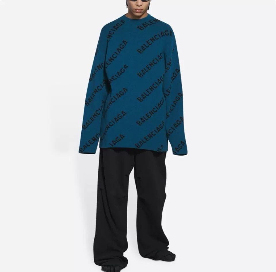 Balenciaga Balenciaga FW21 Logo Print Wool Sweater Size US M / EU 48-50 / 2 - 5 Thumbnail