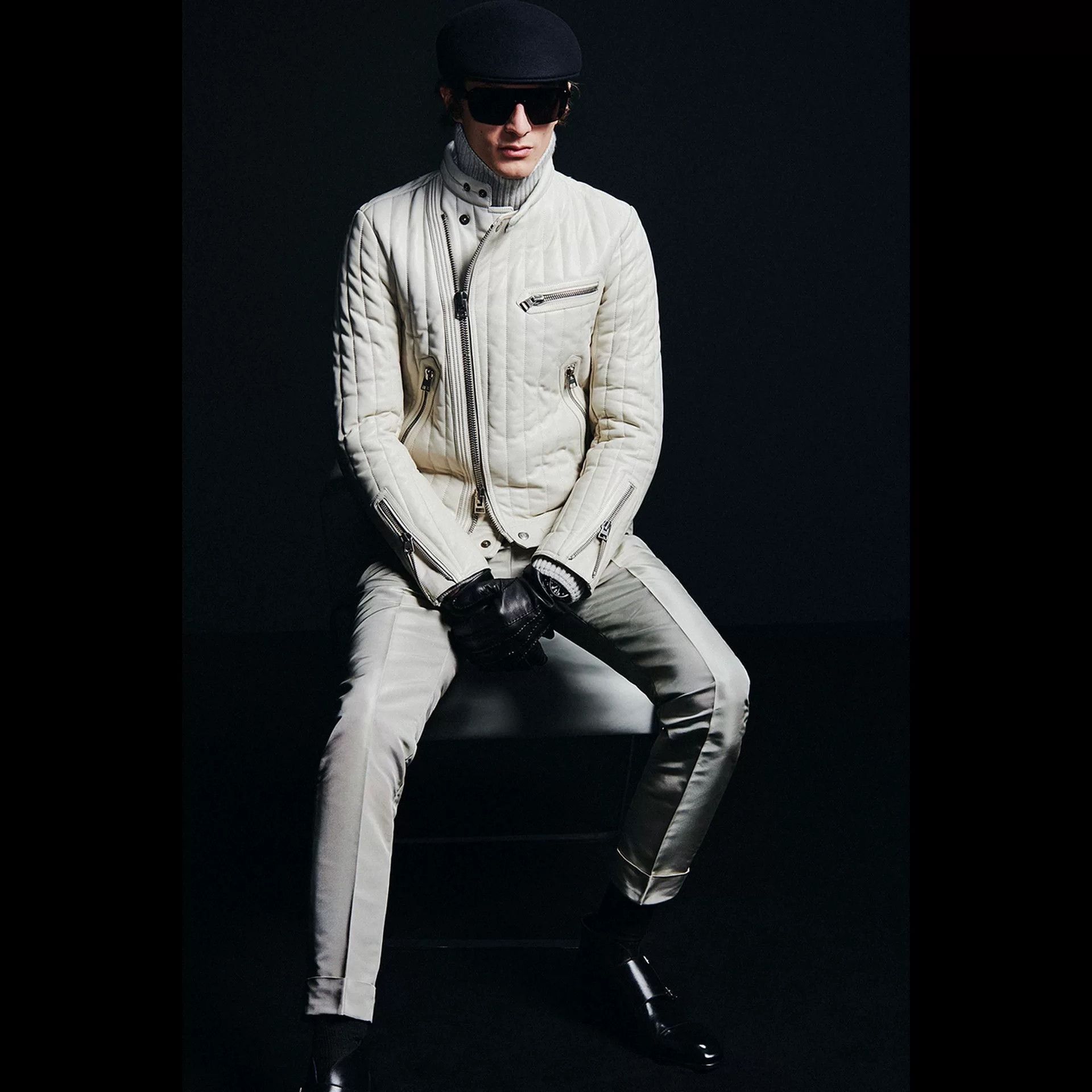 Tom Ford Rare White Leather Quilted Jacket Size US S / EU 44-46 / 1 - 3 Thumbnail