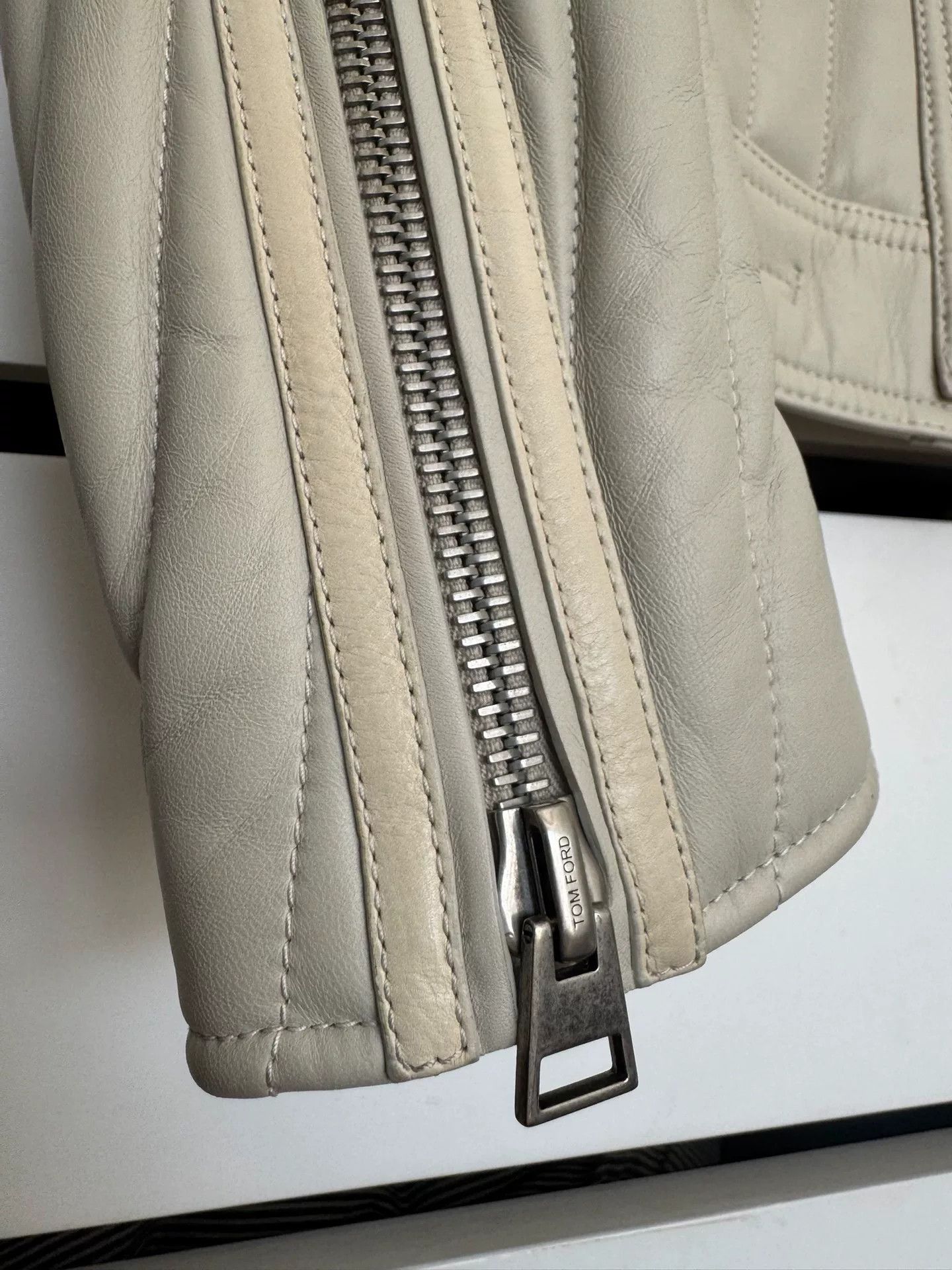 Tom Ford Rare White Leather Quilted Jacket Size US S / EU 44-46 / 1 - 6 Thumbnail