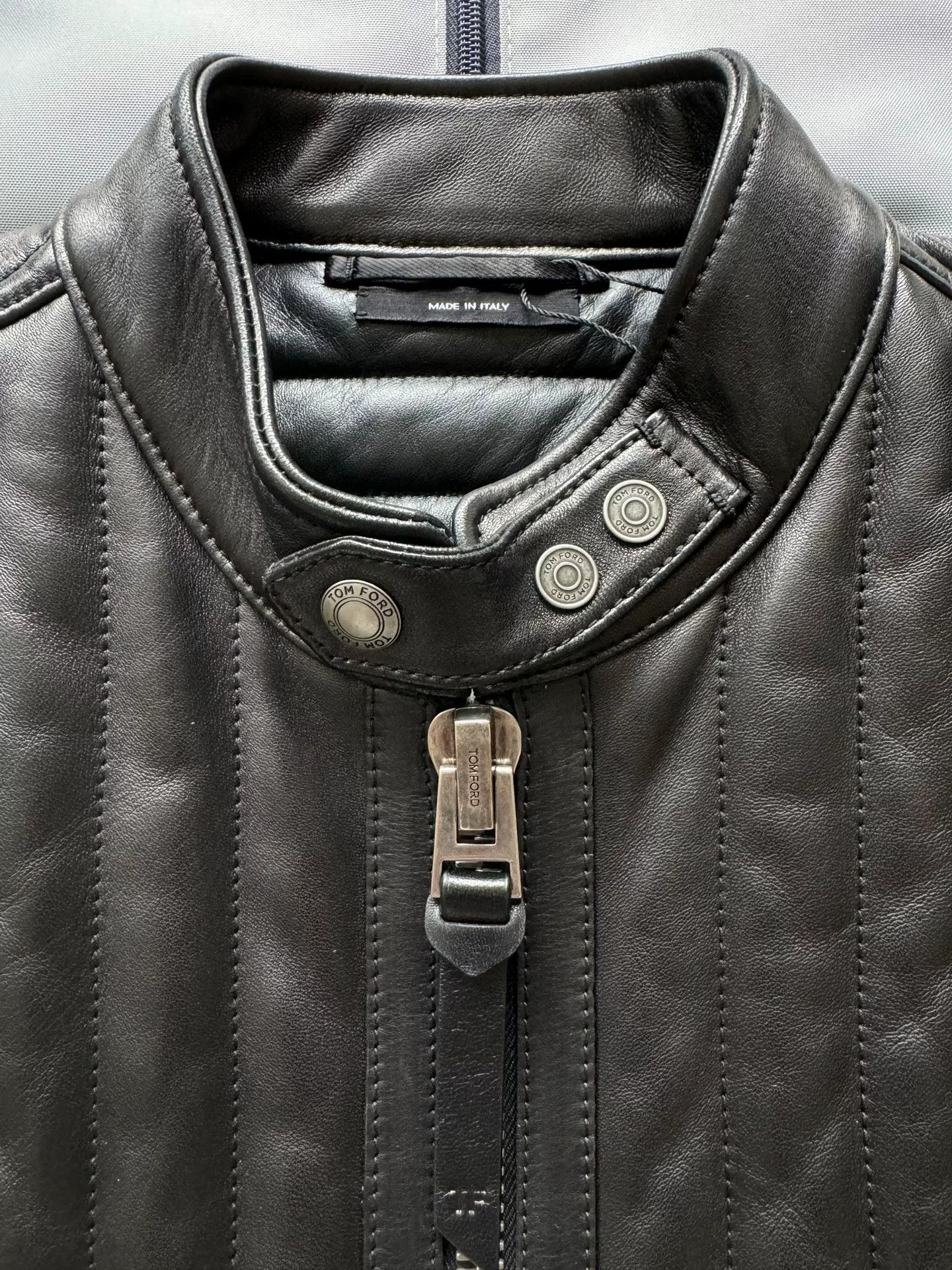 Tom Ford Tom Ford Black Leather Motorcycle Jacket Size US S / EU 44-46 / 1 - 2 Thumbnail