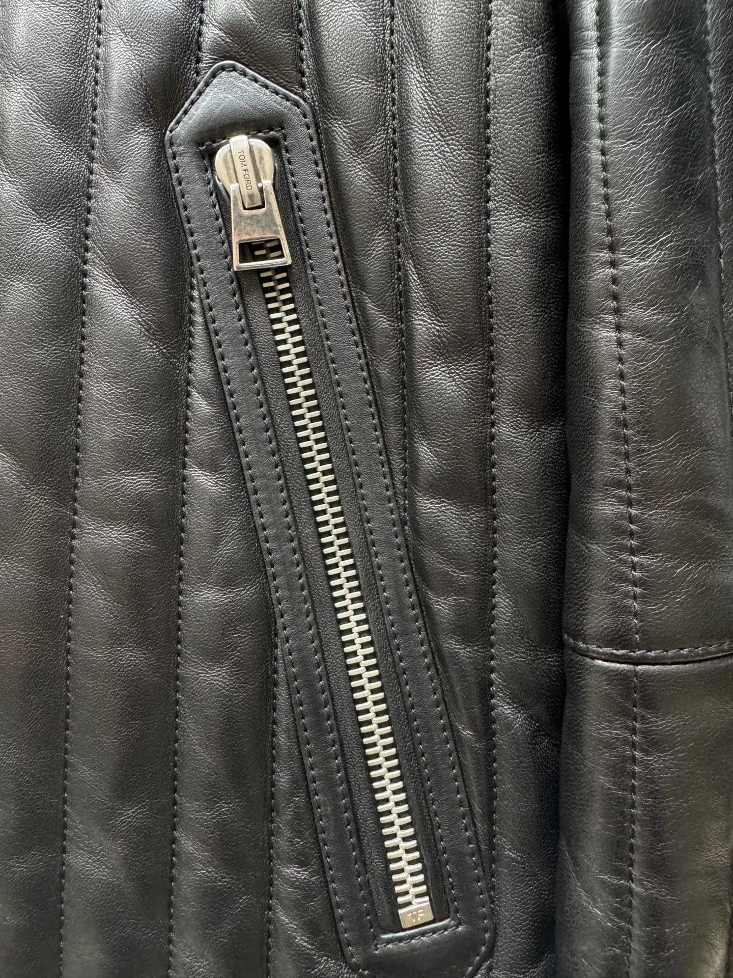 Tom Ford Tom Ford Black Leather Motorcycle Jacket Size US S / EU 44-46 / 1 - 3 Thumbnail