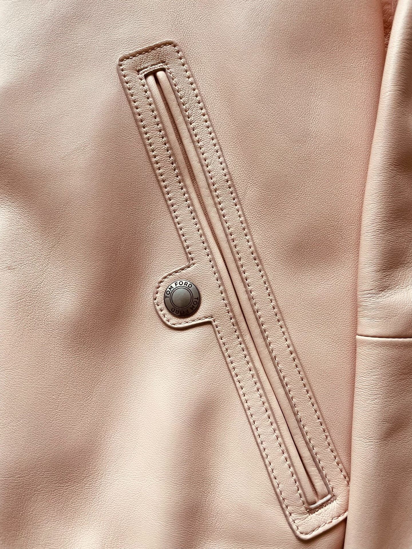 Tom Ford Tom Ford Luxury Pink Leather Jacket Size L / US 10 / IT 46 - 2 Thumbnail