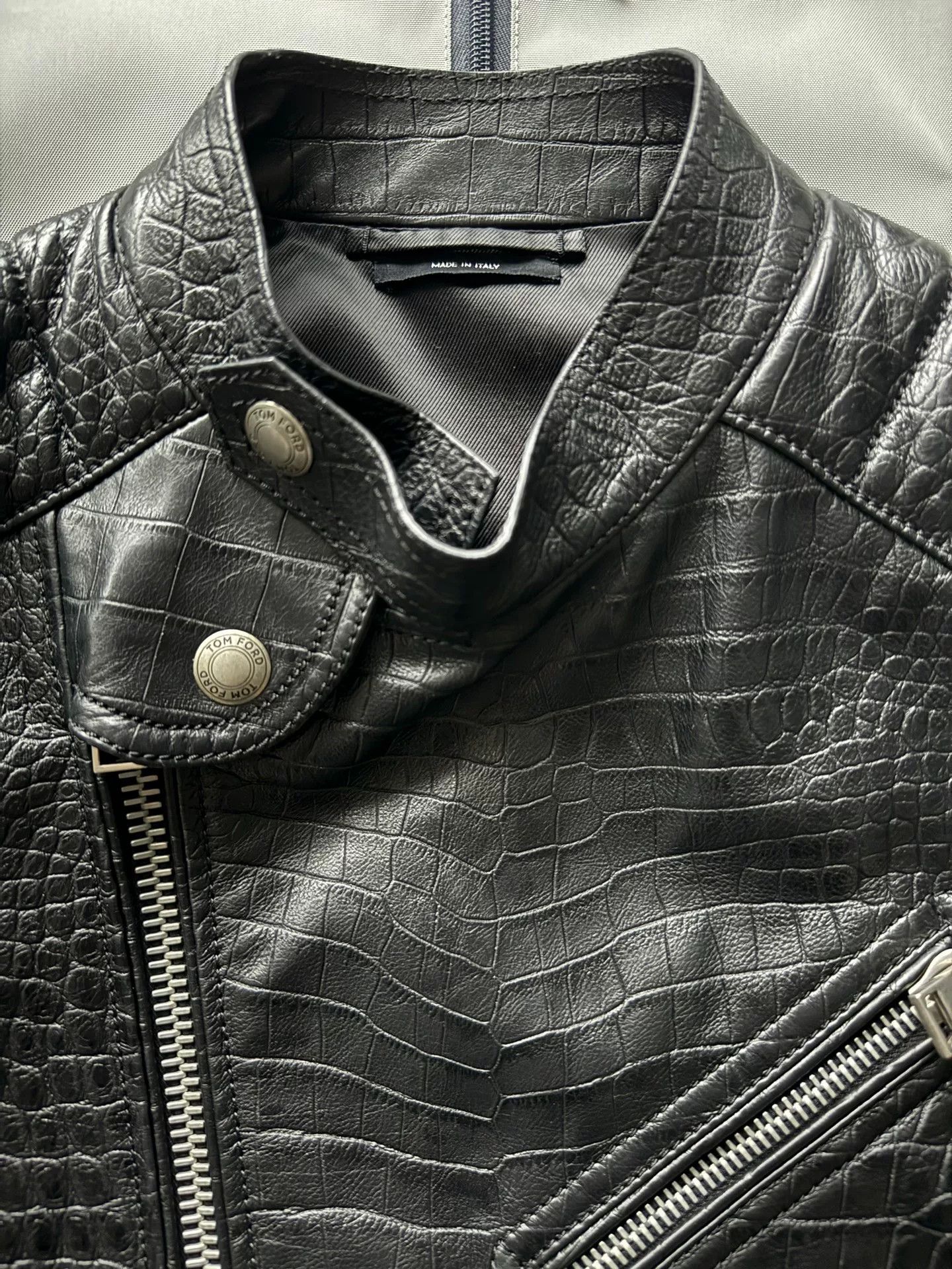 Tom Ford Tom Ford Crocodile Leather Biker Jacket Size US S / EU 44-46 / 1 - 2 Thumbnail
