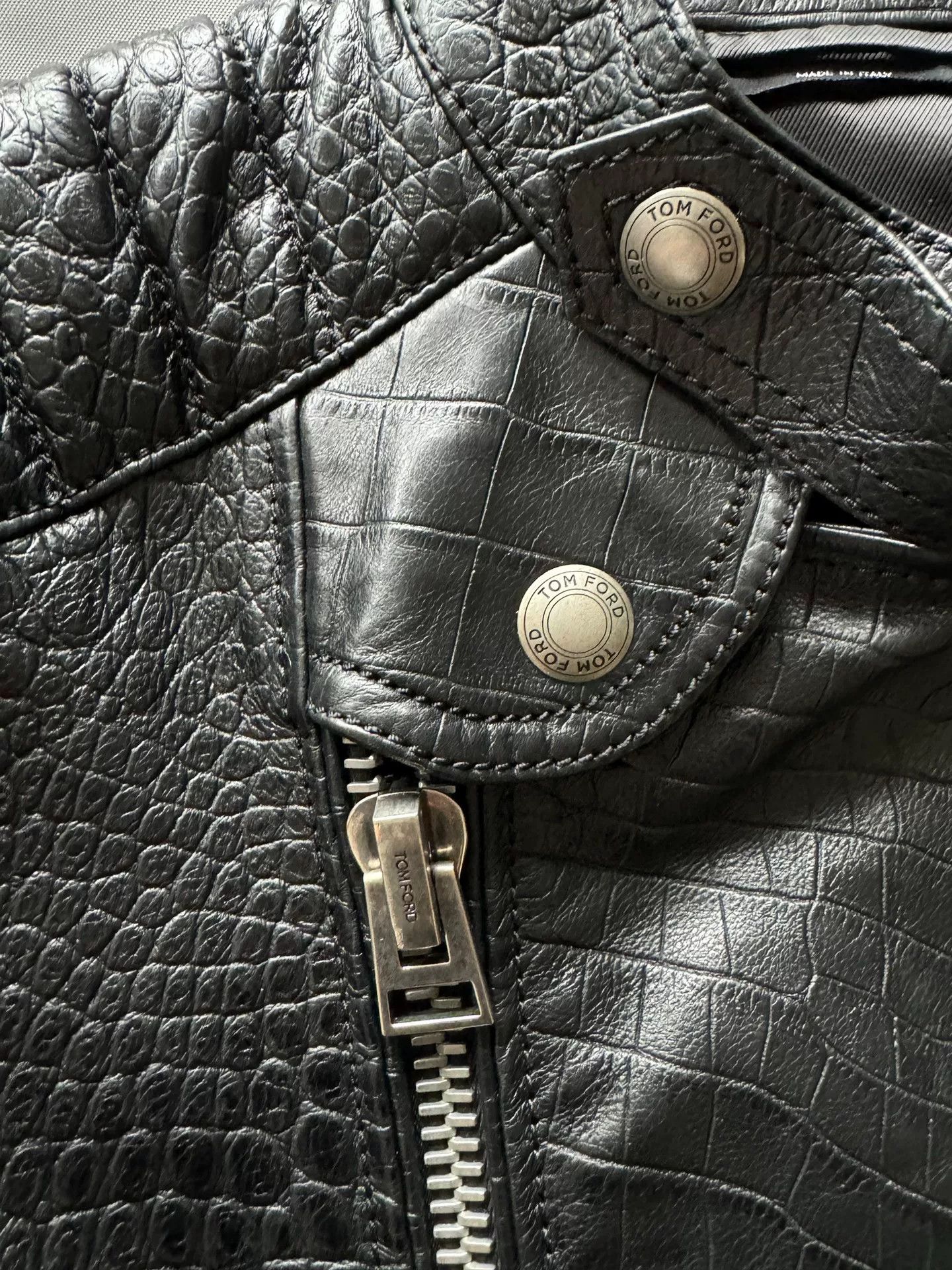 Tom Ford Tom Ford Crocodile Leather Biker Jacket Size US S / EU 44-46 / 1 - 4 Thumbnail