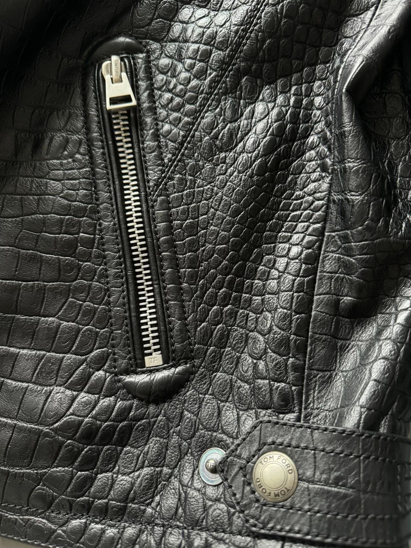 Tom Ford Tom Ford Crocodile Leather Biker Jacket Size US S / EU 44-46 / 1 - 7 Thumbnail