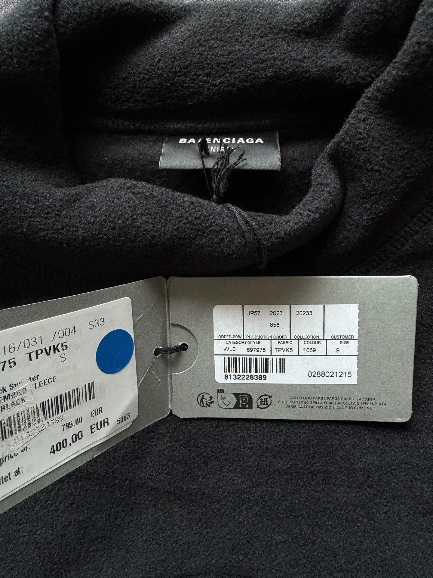 Balenciaga Balenciaga Oversized Fleece Hoodie Size US S / EU 44-46 / 1 - 5 Thumbnail