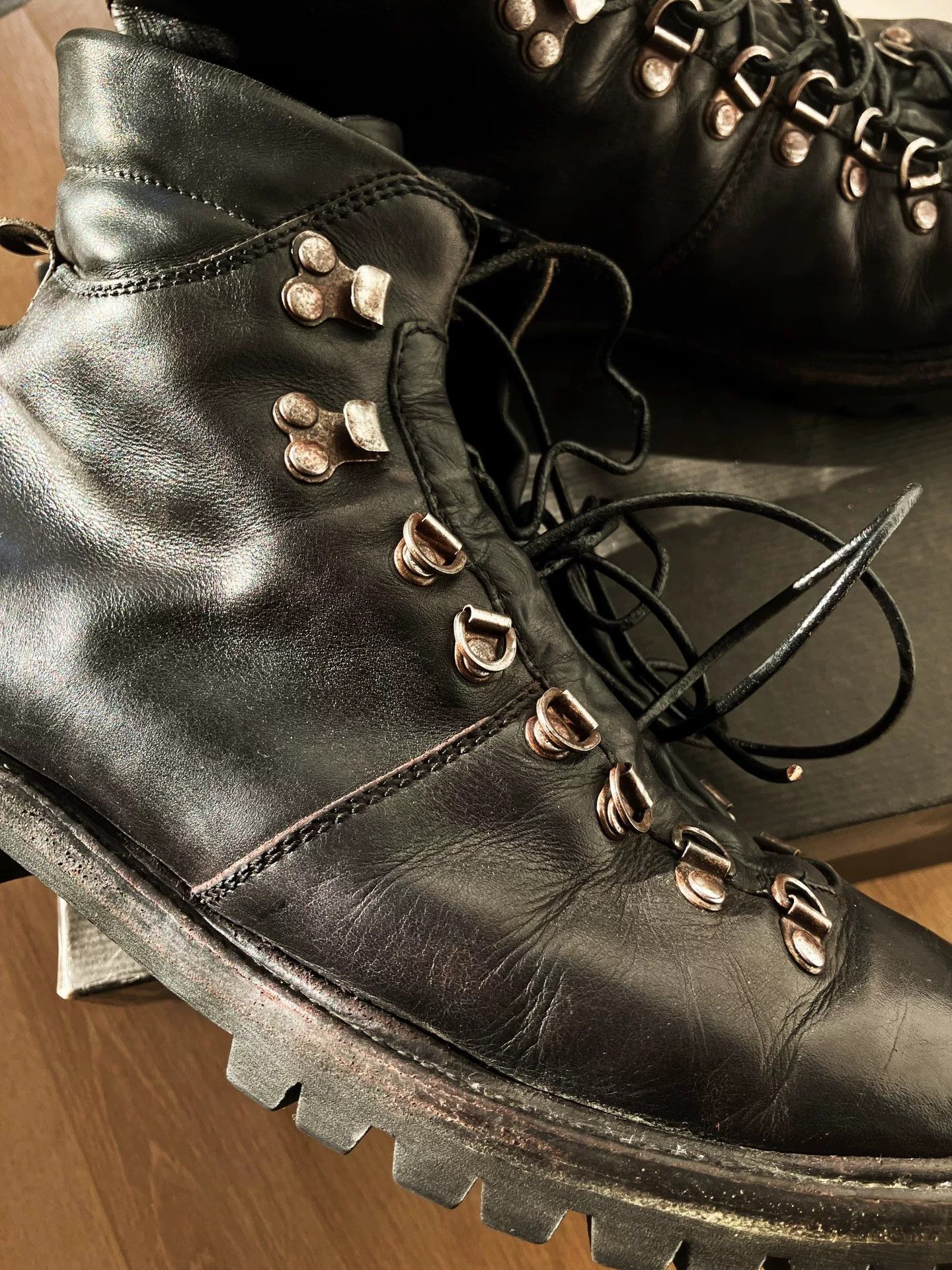Viberg HTC Vibram Black Leather Boots Size 41 Size US 8 / EU 41 - 2 Thumbnail