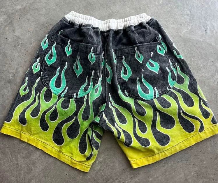 Vintage Vintage Flame Printed Easy Short Pants Size US 30 / EU 46 - 3 Thumbnail