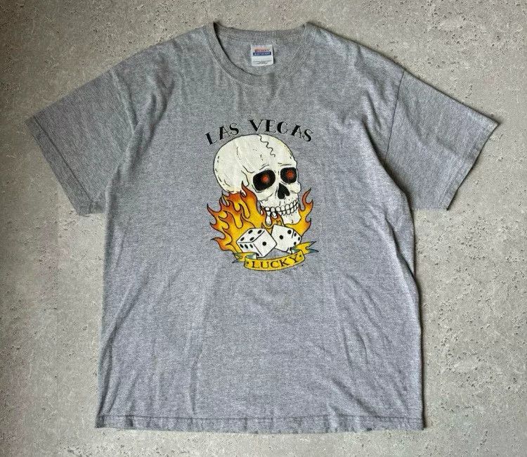 Hanes Hanes Vintage Skull Print Heavyweight T-shirt Size US M / EU 48-50 / 2 - 2 Thumbnail