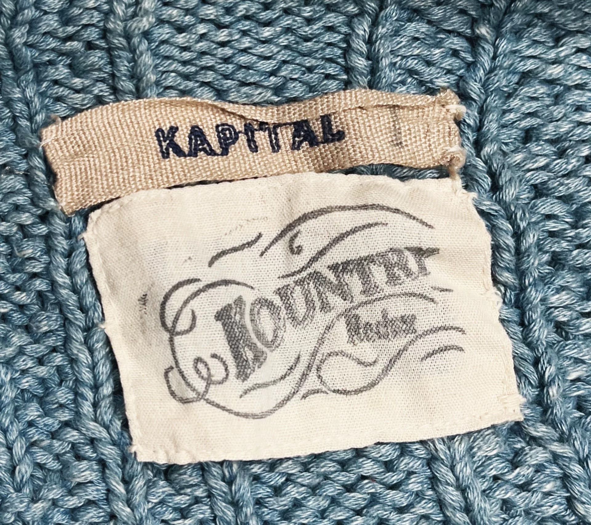 Kapital Kountry Handmade Blue Dyed Knit Sweater Size M / US 6-8 / IT 42-44 - 2 Thumbnail