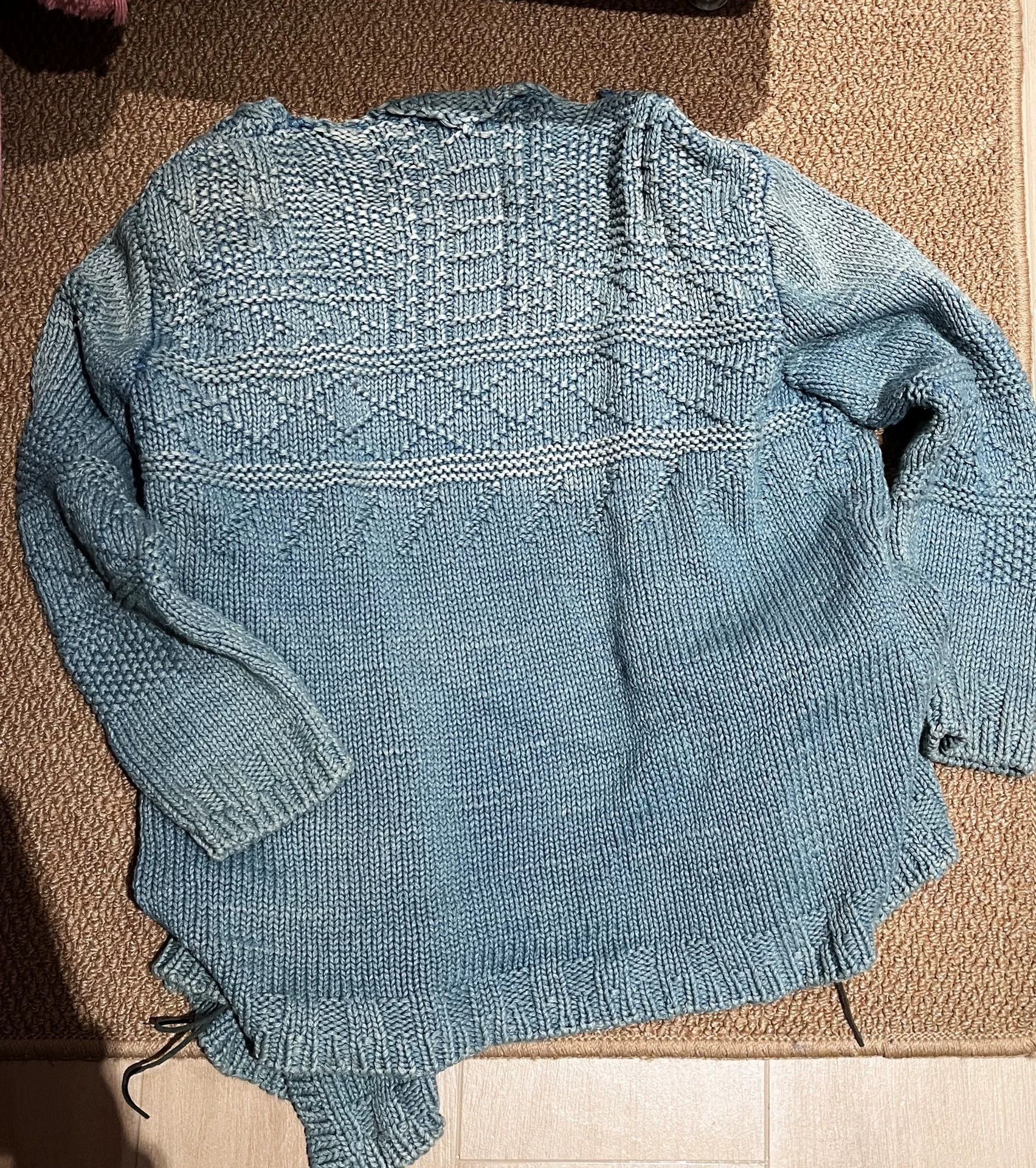 Kapital Kountry Handmade Blue Dyed Knit Sweater Size M / US 6-8 / IT 42-44 - 5 Thumbnail