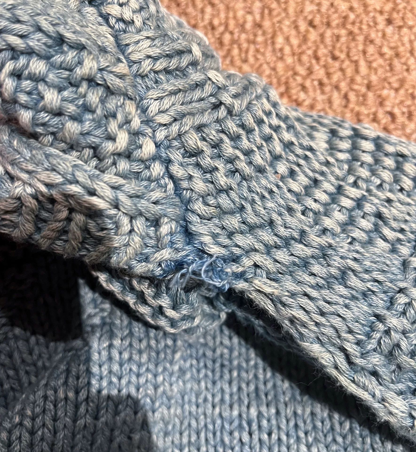 Kapital Kountry Handmade Blue Dyed Knit Sweater Size M / US 6-8 / IT 42-44 - 7 Thumbnail