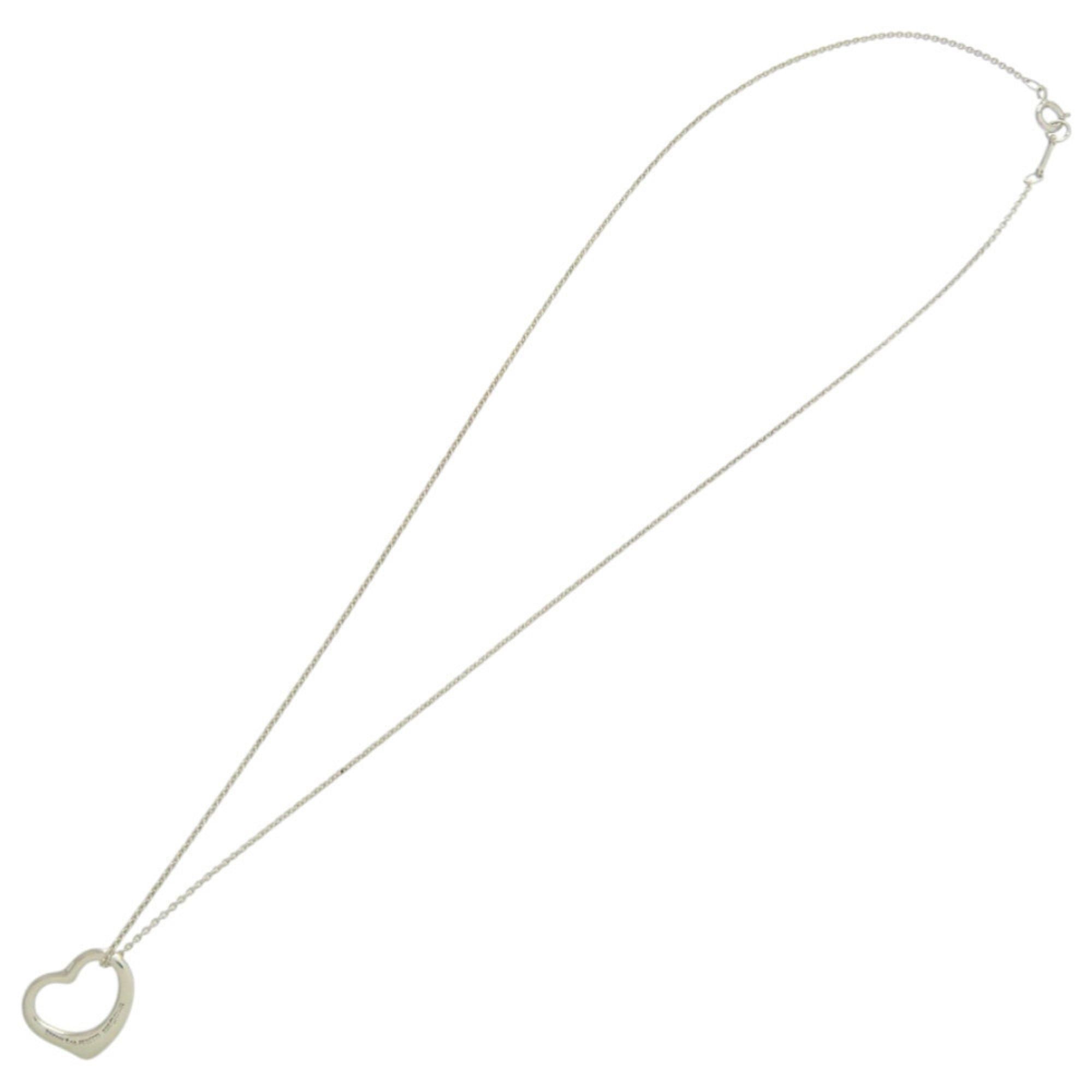 Tiffany & Co. Excellent condition Tiffany Open Heart Elsa Peretti Sterling Silver Necklace 1078 Size ONE SIZE - 4 Thumbnail