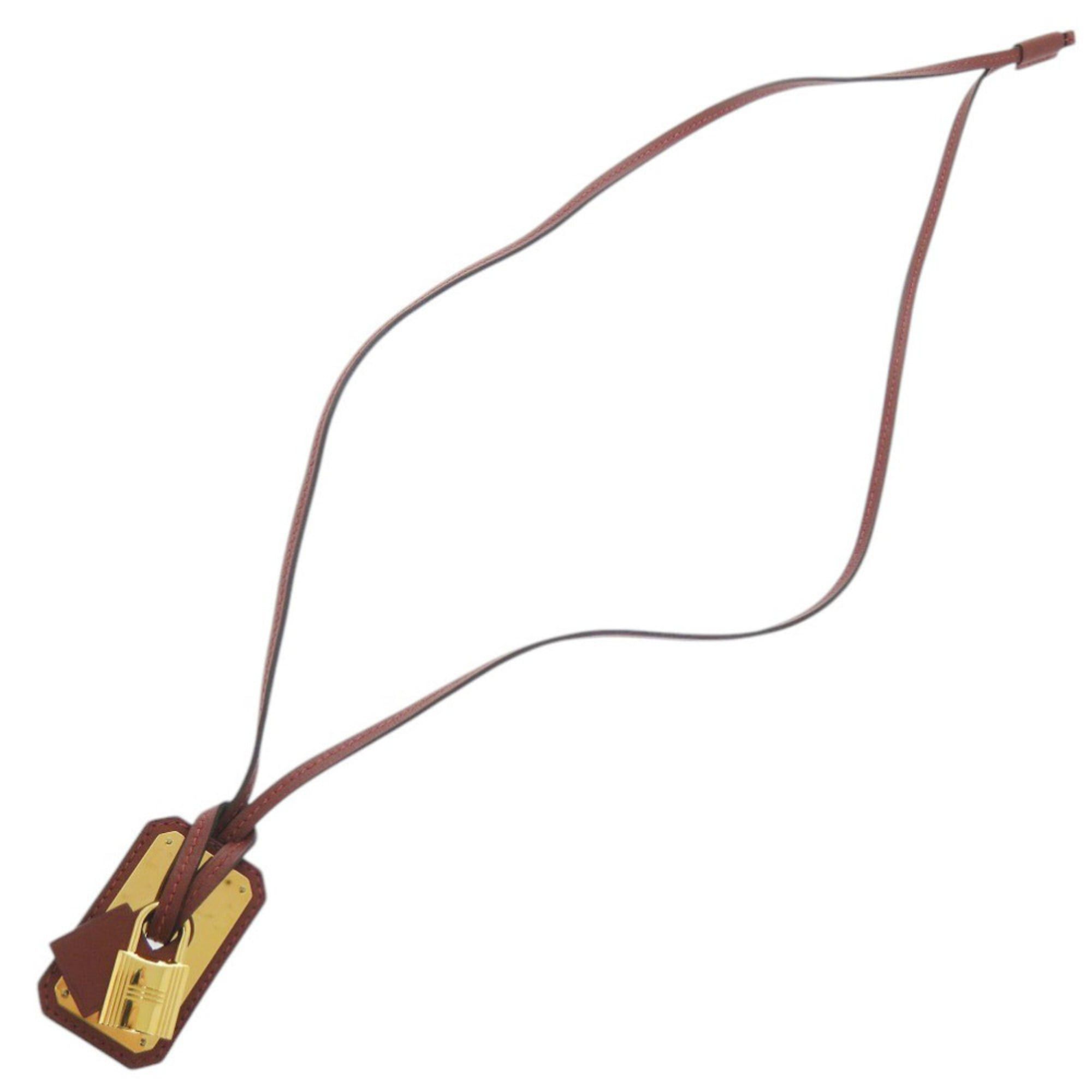 Hermes Hermes Like new Hermès O'Kelly GM Swift Rouge H Leather Pendant Necklace in Red with Gold Hardware and Z Stamp (Made 2021) 1564 Size ONE SIZE - 4 Thumbnail