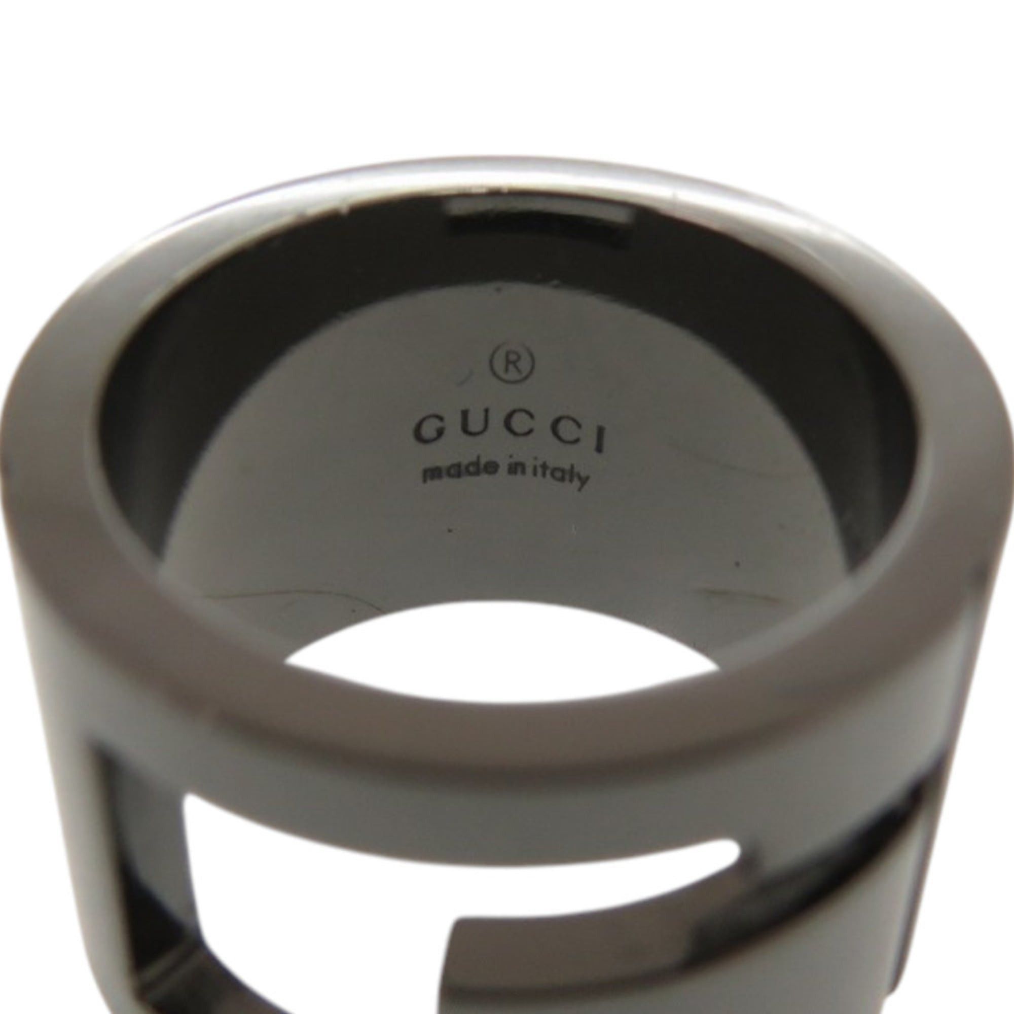 Gucci Like new Gucci Branded G Logo Cutout Silver 925 Gunmetal Ring 0740 Size ONE SIZE - 5 Thumbnail