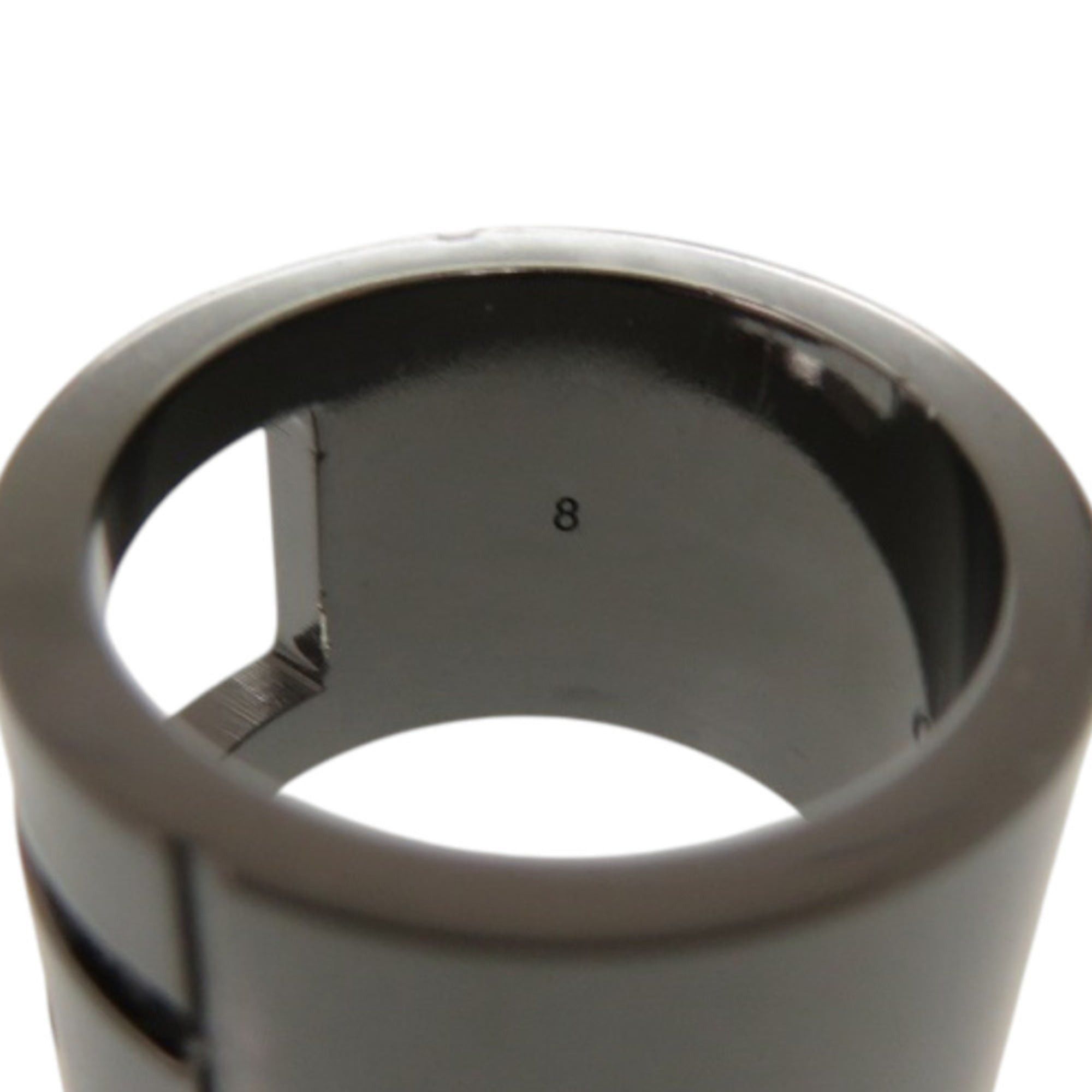 Gucci Like new Gucci Branded G Logo Cutout Silver 925 Gunmetal Ring 0740 Size ONE SIZE - 7 Thumbnail